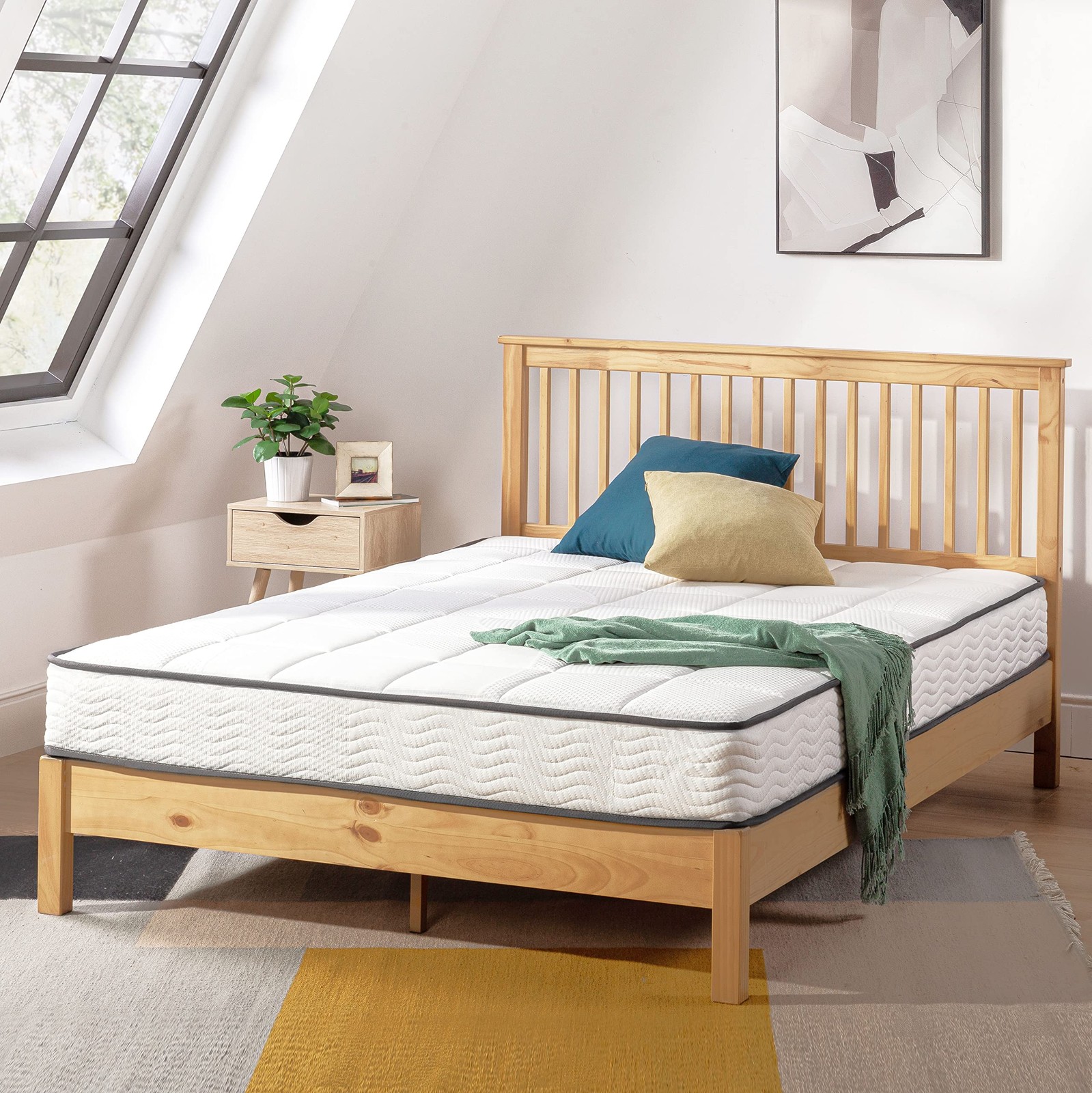 8 Inch Classic Bonnell Spring Mattress, Comfort Foam Top with Innerspring Bas…