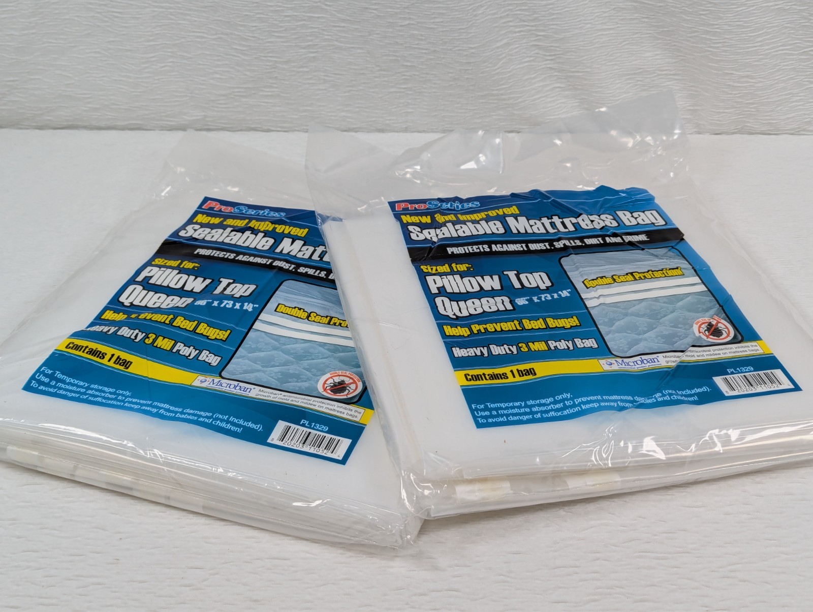 ProSeries – Sealable Mattress Bag – Pillow Top Queen Heavy Duty 3 Mil – 2 Pack