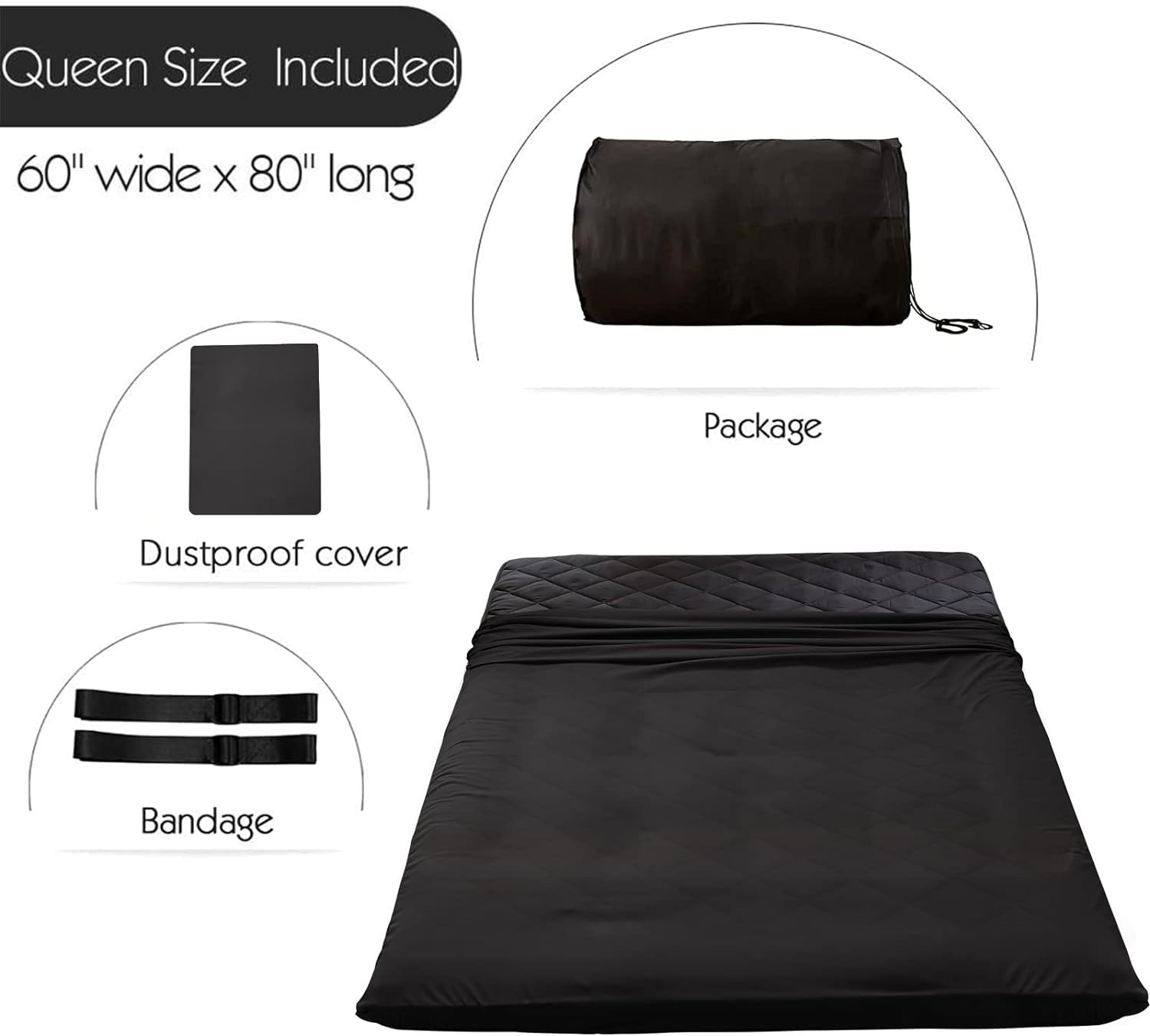 MAXYOYO 4″ Japanese Floor Futon Mattress Queen Size, Diamond Patterned Futon