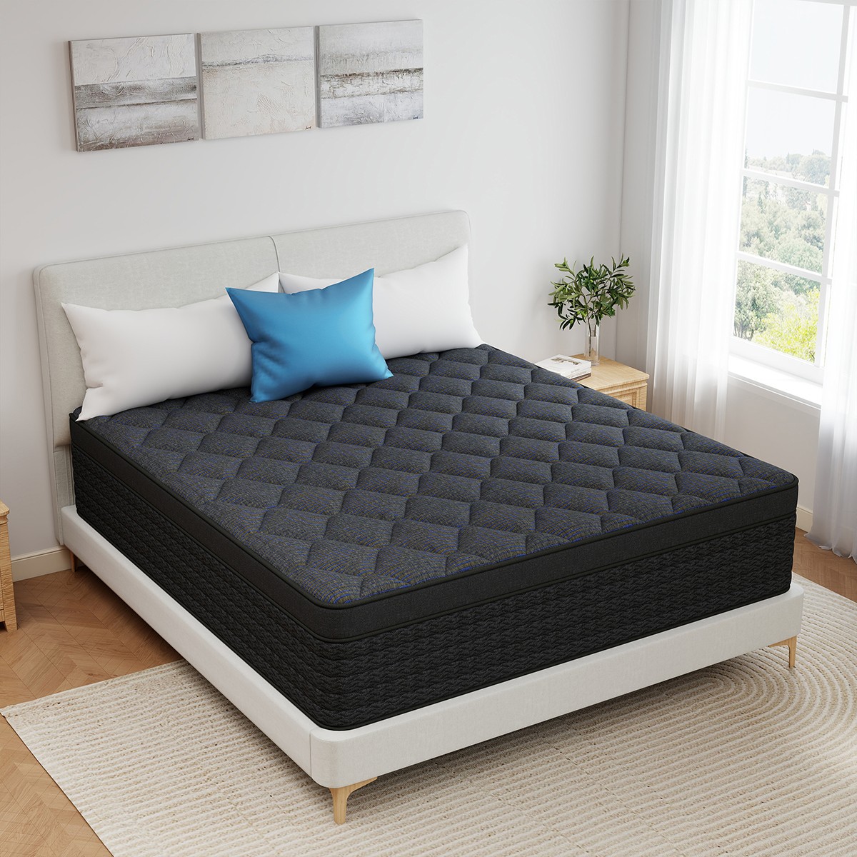 12″ 14″ Hybrid Mattress In A Box Gel Memory Foam Spring Twin Full Queen King