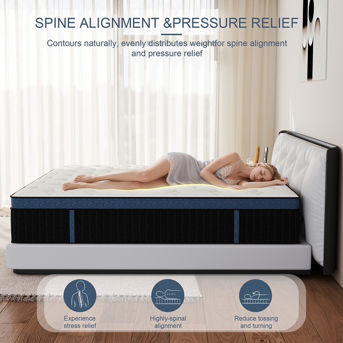 12″ 14″ Gel Memory Foam Pocket Spring Hybrid Mattress Twin Full Queen King Size