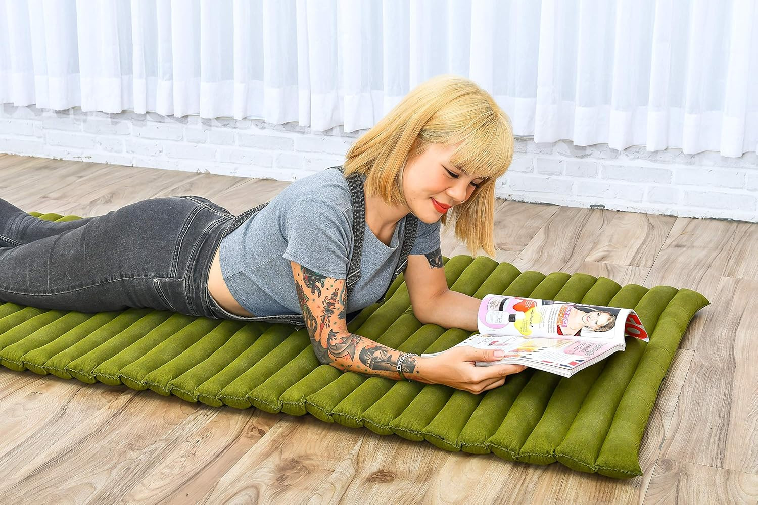 – Foldable Floor Mattress – Japanese Roll up Futon -Trifold Tatami Mat- Guest Fl