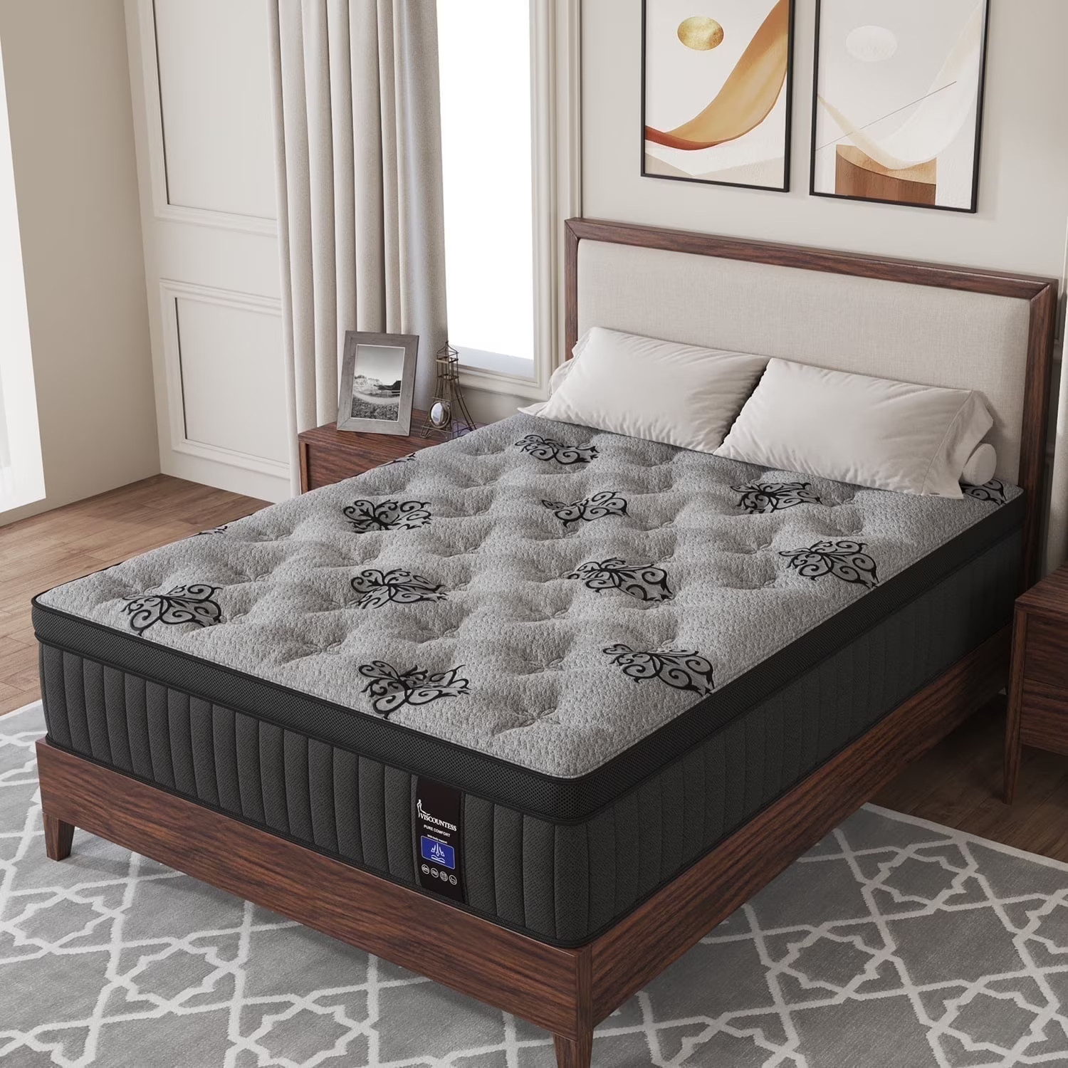 14″ Queen Colchon Gel Memory Foam Hibrido Cama Queen Mattress Medium Firm Hybrid