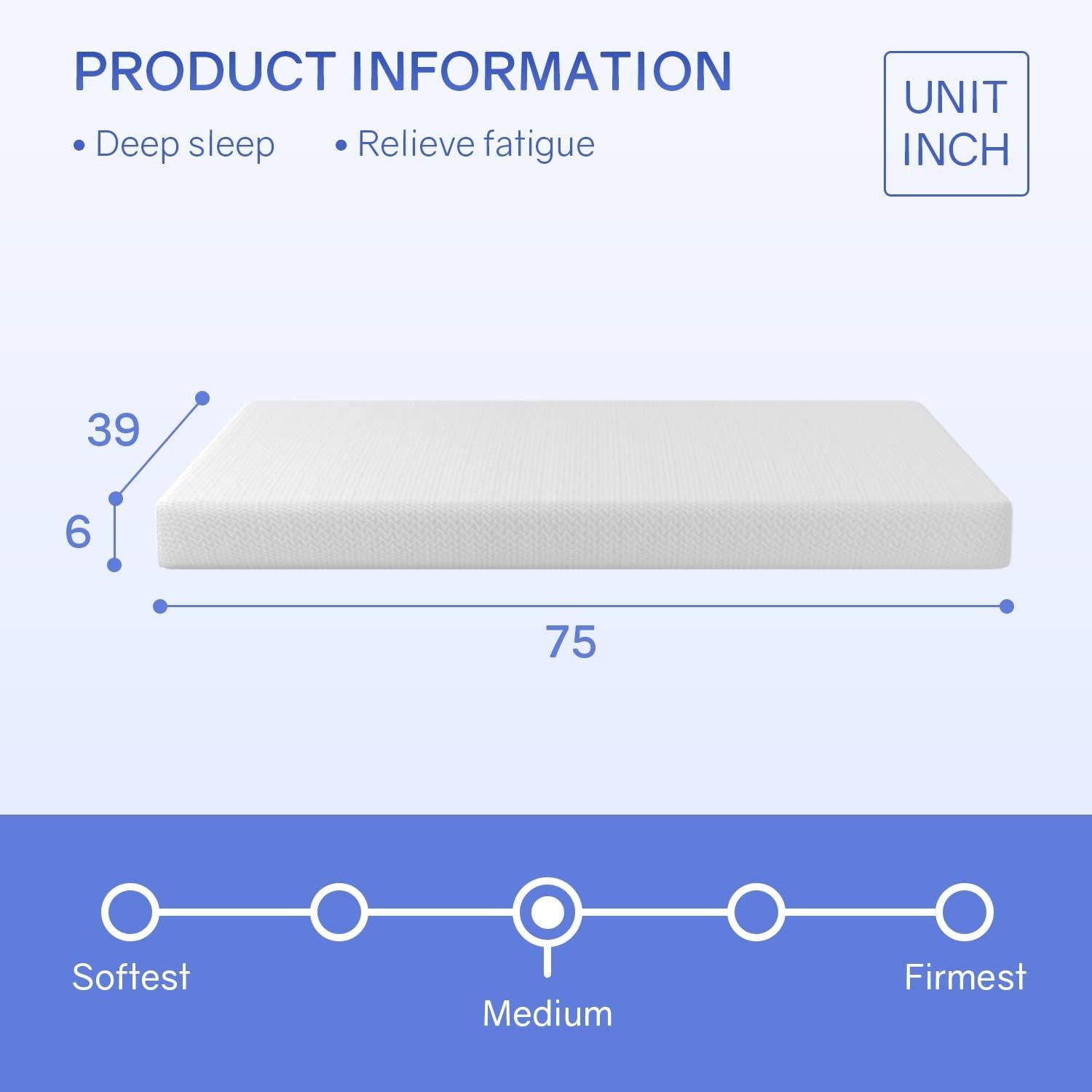 6 Inch Twin Green Tea Cooling Gel Memory Foam Mattress Twin Size in a Box,Med…