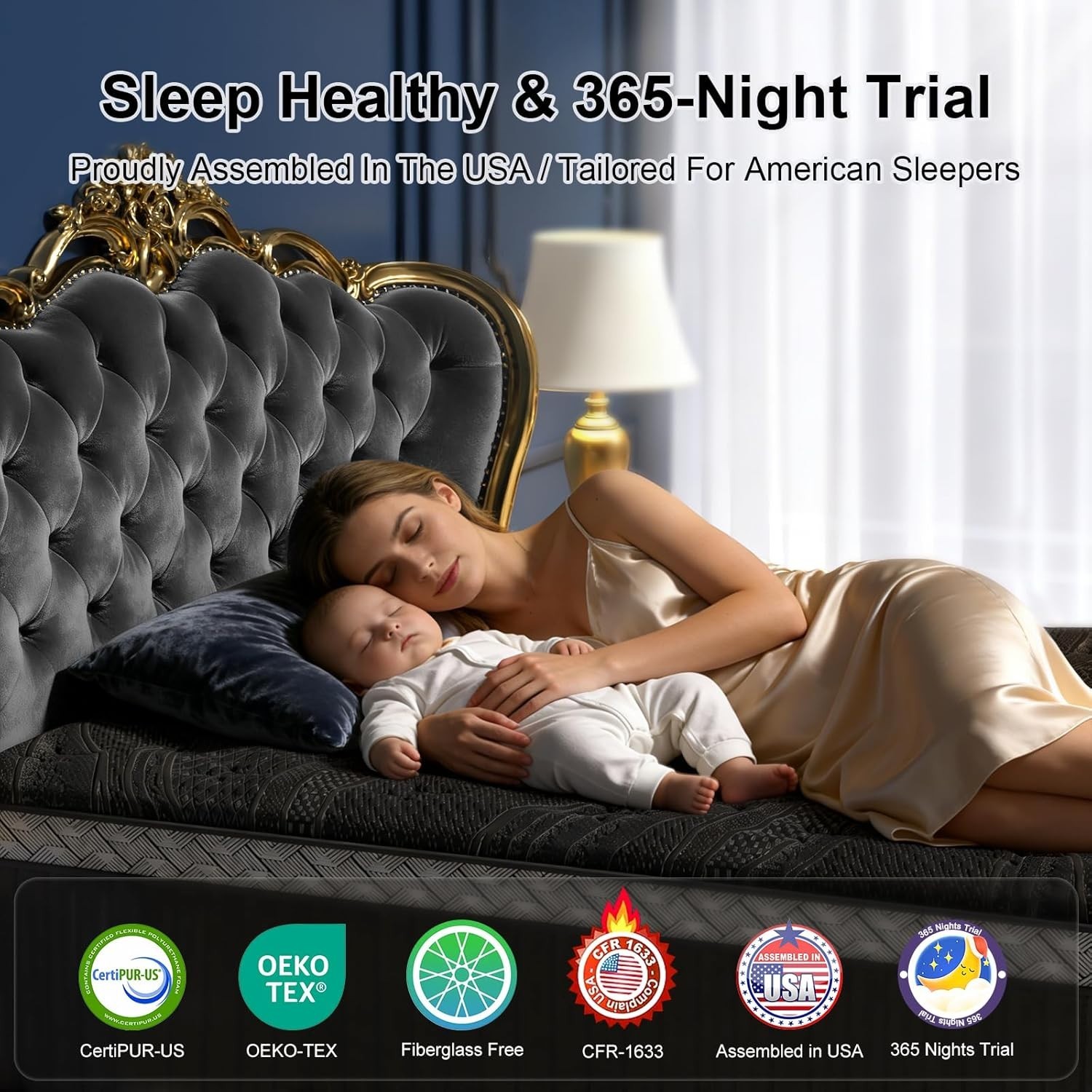King Size Mattress (High-End Upgraded) Hotel-Level Luxury 16 Inch Hybrid King Ma