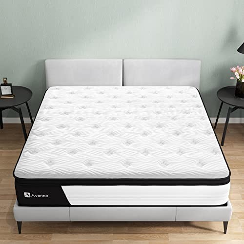 AVENCO 10 INCH FULL MATTRESS, HYBRID MATTRESS, MEDIUM FIRM MATTRESS – BLACK