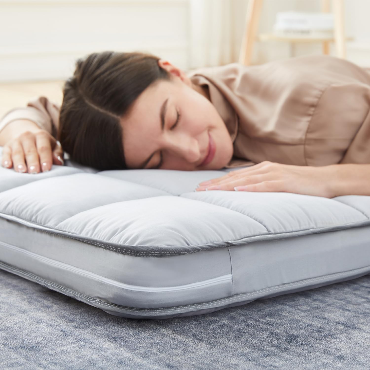4Inch Cot Mattress Topper,Gel Infused Memory Foam,Machine Washable Thickened …