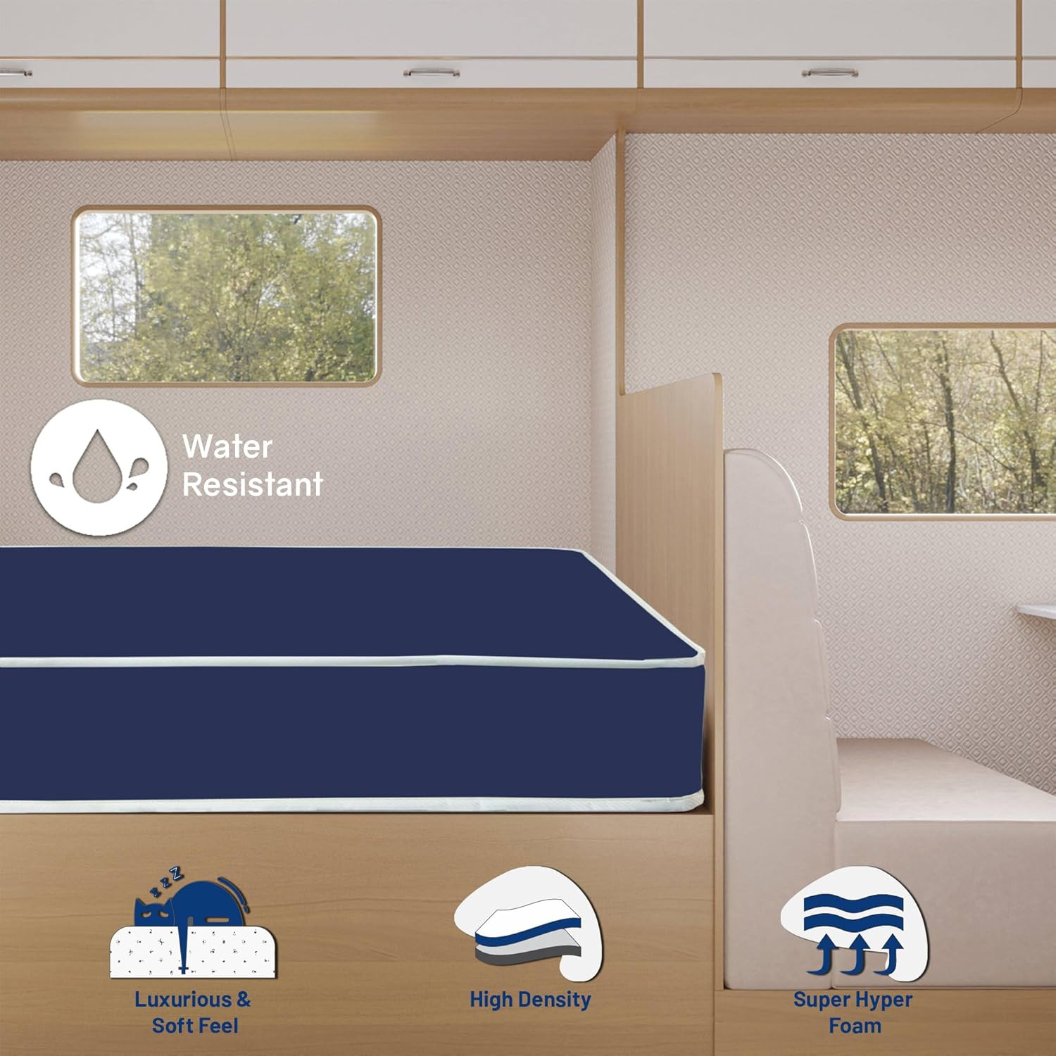 10″ Medium Firm Water-Resistant Foam Mattress – Easy Clean & Noise-Free