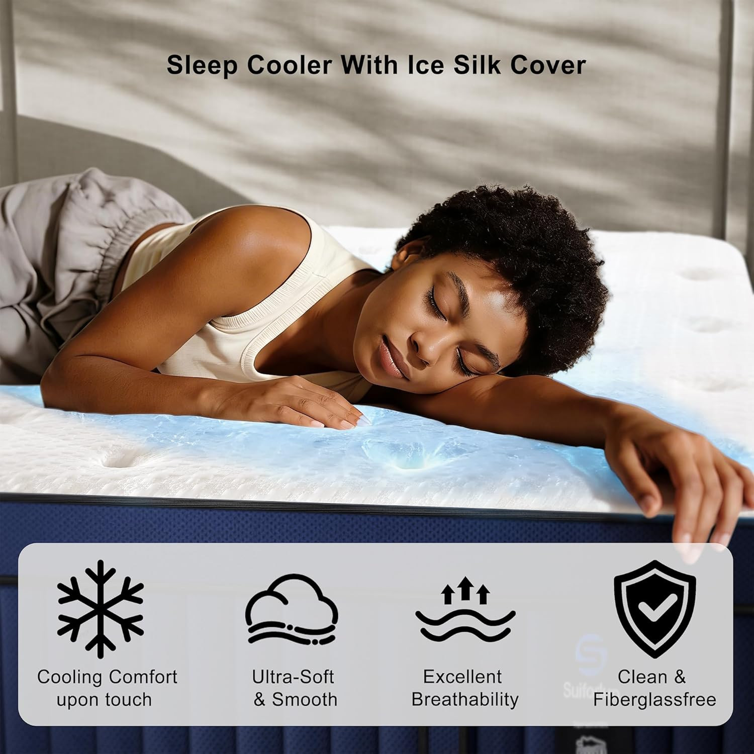 14″ King Mattress, Euro Top Gel Memory Foam, 7-Zone Coils, Medium Firm