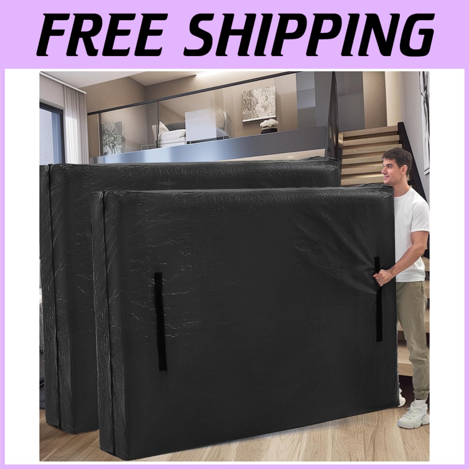 Extra Thick Full Size Mattress Bags with Handles, 2 Pack