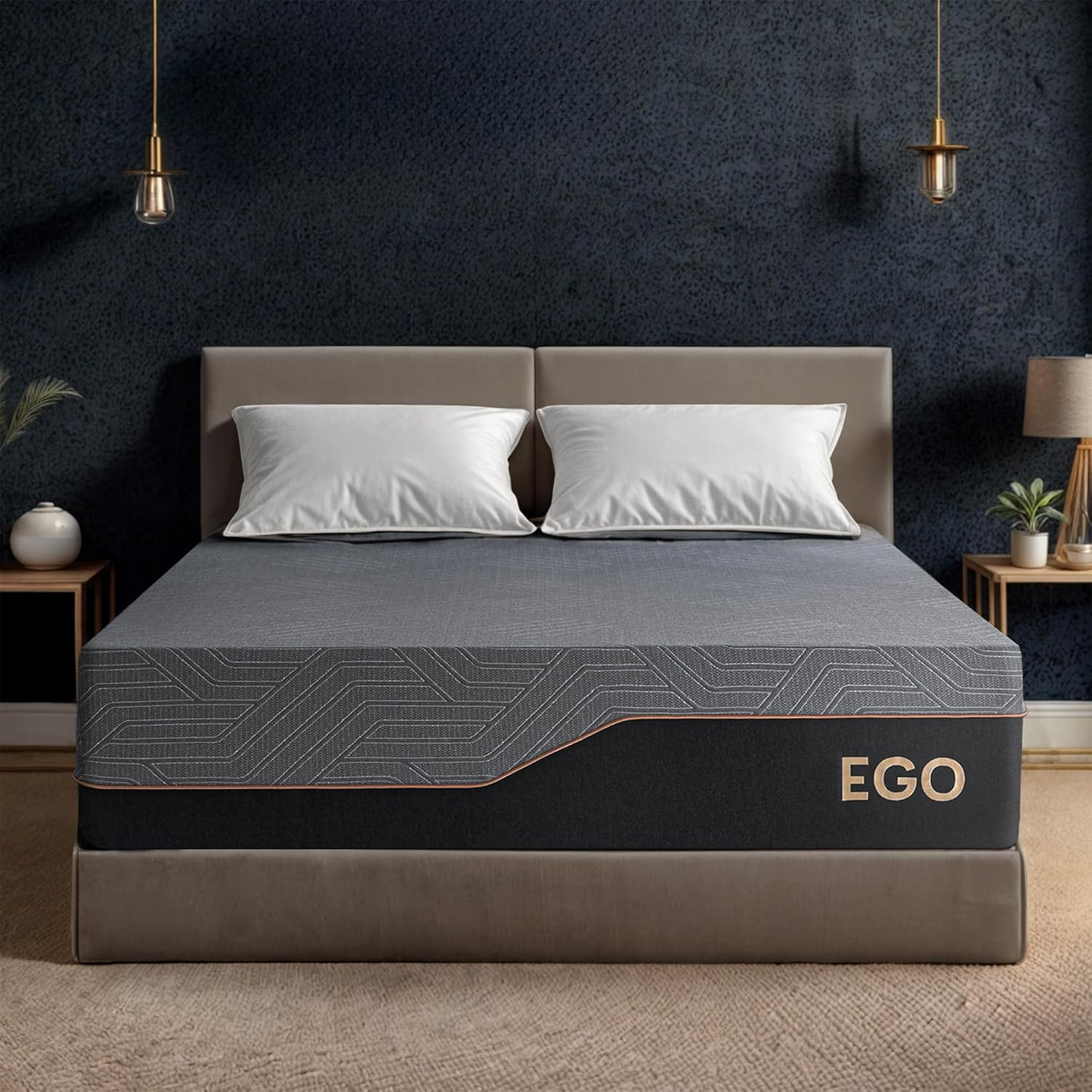 EGOHOME 14 Inch Twin Mattress, Copper Gel Memory Foam Mattress for Pain Relief,