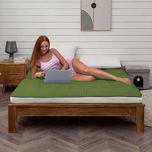 Japanese Floor Futon Mattress Extra Thick Folding Roll Up Bed Twin Green