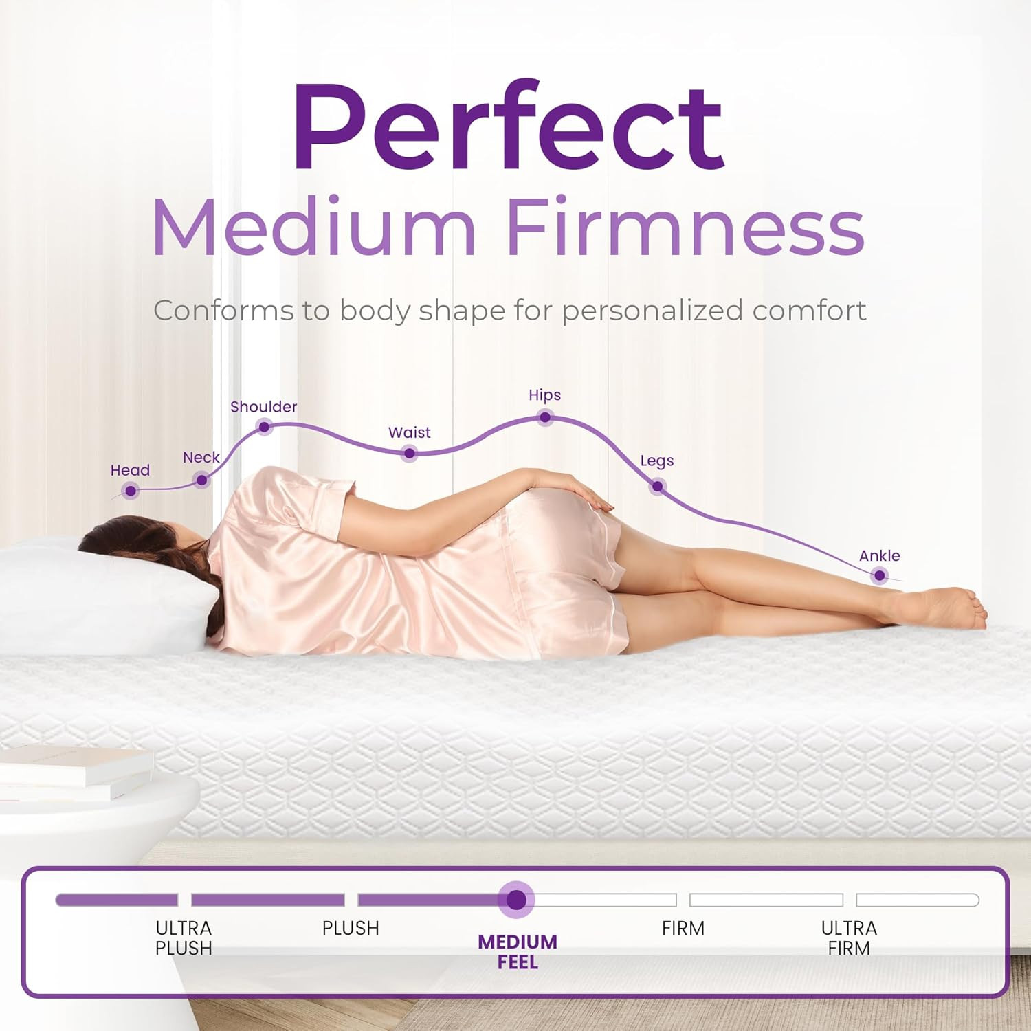 GAESTE 8 Inch Full Cooling Gel Memory Foam Mattress for Cool Sleep Medium Feel C