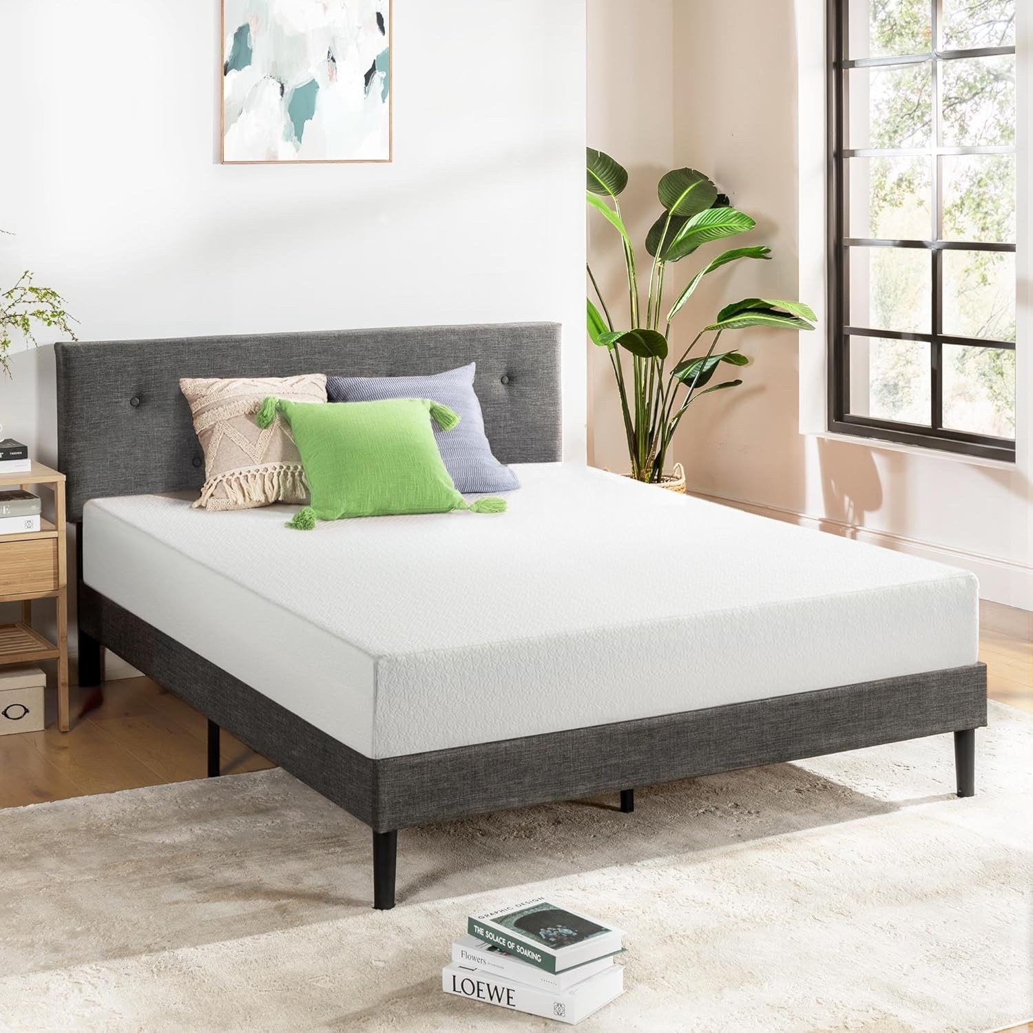 Best Price Mattress 8 inch Twin Mattress Bed-In-A-Box, Green Tea Memory Foam, Wh