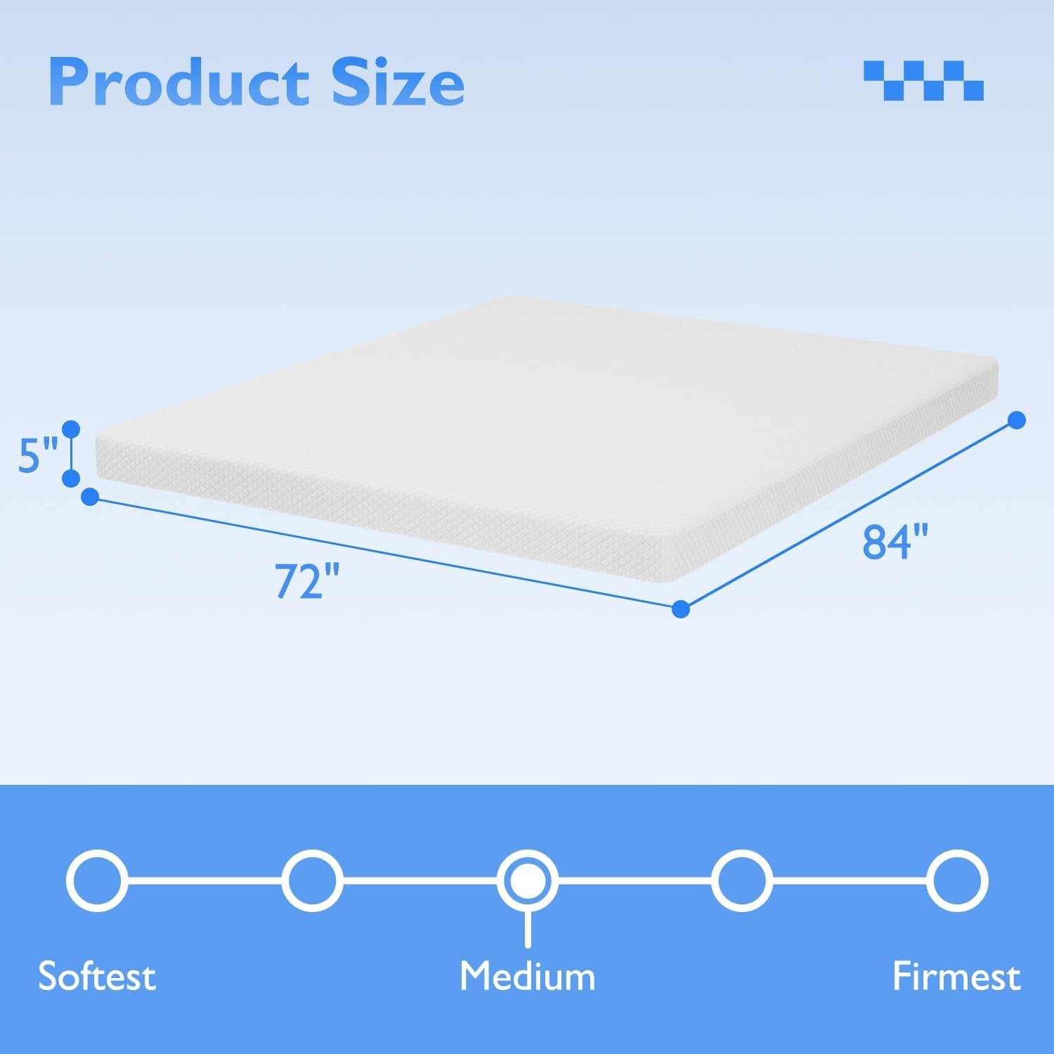 Luxurious 5-Inch California King Gel Memory Foam Mattress | Medium Firm Comfort