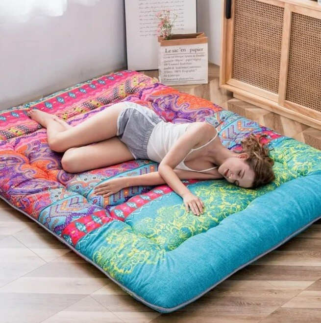 Japanese Floor Queen Mattress Mat Foam Futon Bed Retro Vintage Play Gift Kid Car