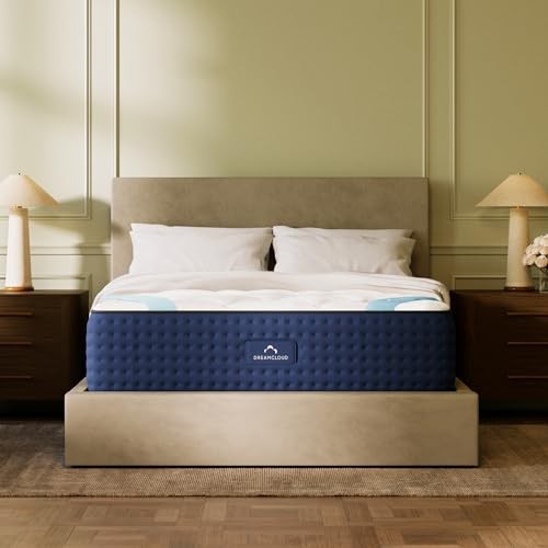 DreamCloud Premier 13″ Cal King Mattress – Luxury Gel Memory Foam White/Blue