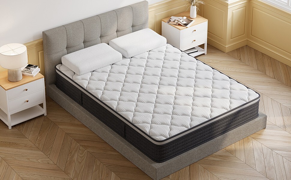 12″ 14″ Memory Foam Full King Spring Hybrid Mattress in a Box Medium Firm