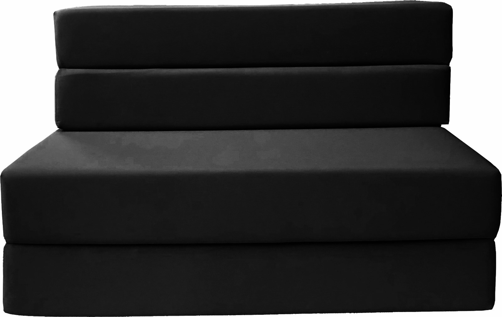 4-Foldable Foam Matress, Twin Folding Foam Sofa Chair Bed, Black