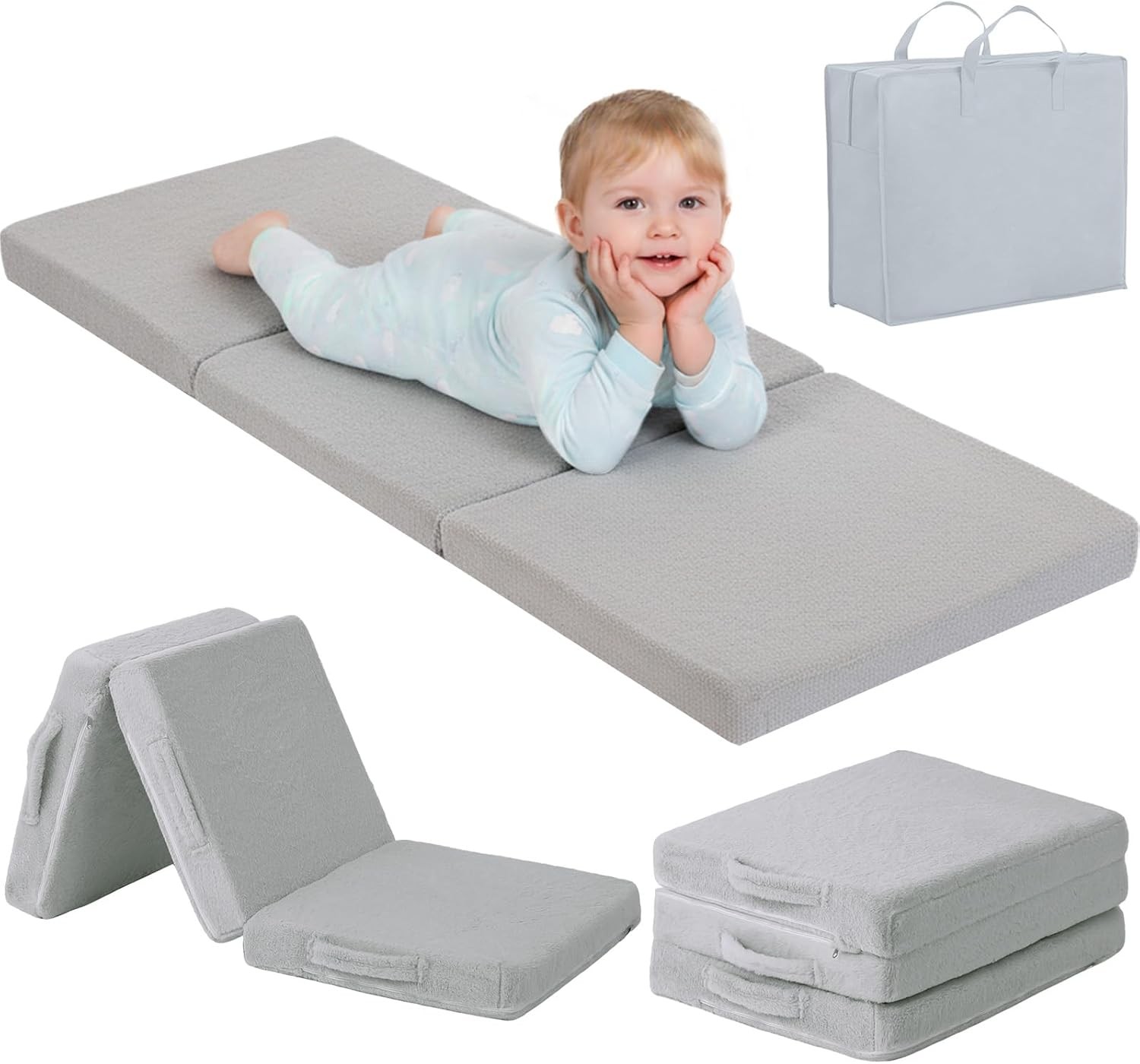 Foldable Floor Mattress for Kids -Daycare Sleeping Futon or Floor Mat with St…