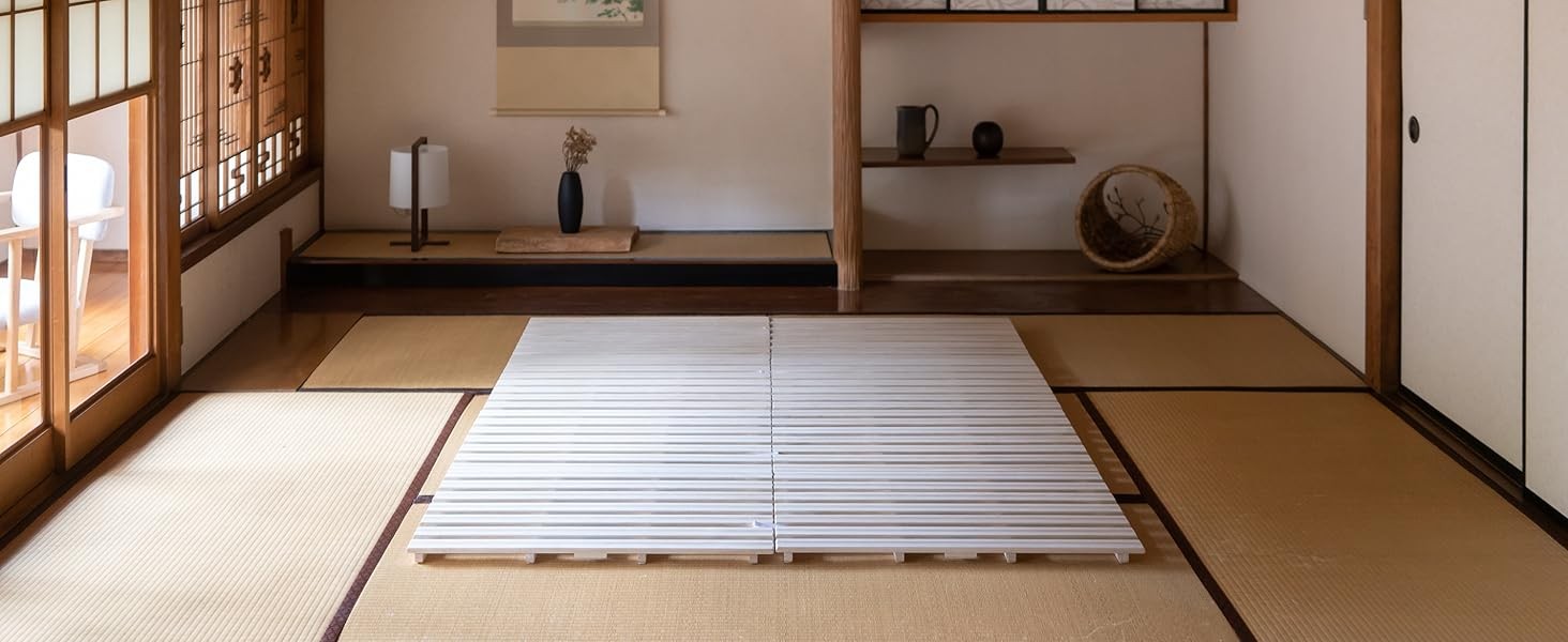 Wood Half-Fold-Type Slatted Bed Twin (38x78in) for Japanese Floor