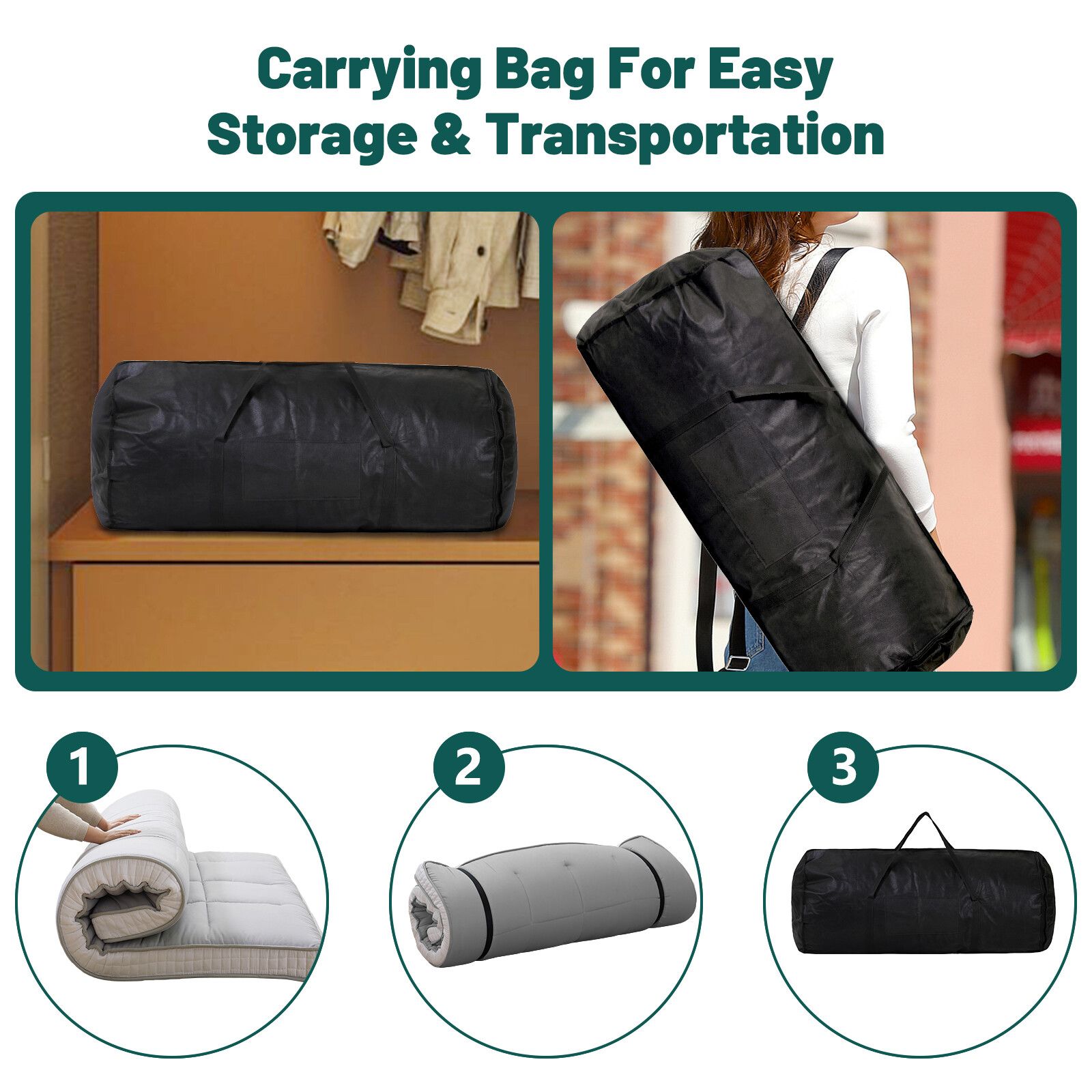 SUNYRISY 4″ Thicken Tatami Mat Sleeping Pad Foldable Mattress Japanese Pad