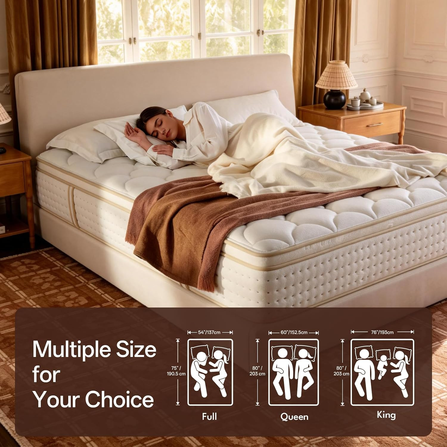 12″ King Size Hybrid Mattress – Medium-Firm Memory Foam for Ultimate Comfort