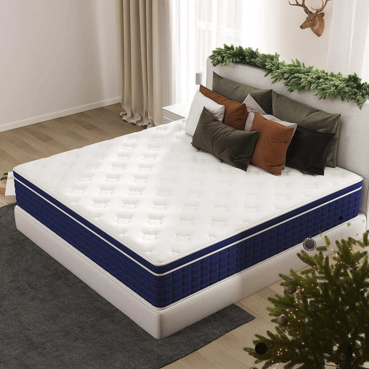 12″ 14″ Twin Full Queen King Size Mattress Hybrid Innerspring Foam Bed in a Box