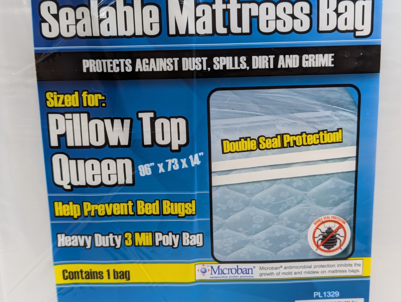 ProSeries – Sealable Mattress Bag – Pillow Top Queen Heavy Duty 3 Mil – 2 Pack
