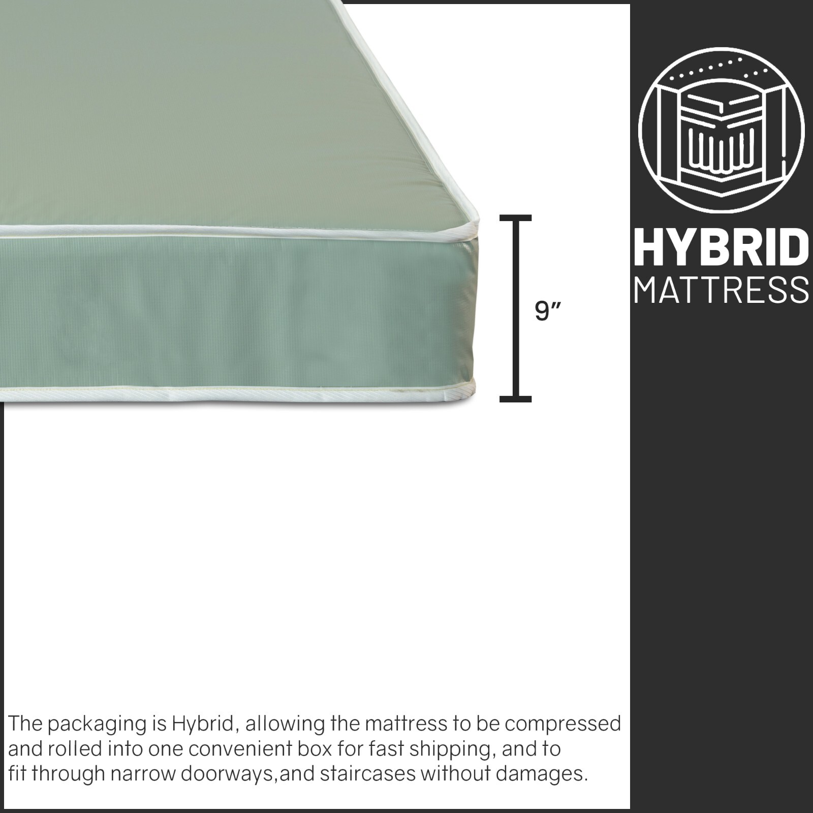 Continental Sleep, 9-Inch Water Proof Vinyl Medium Firm Pocket Coil Mattress
