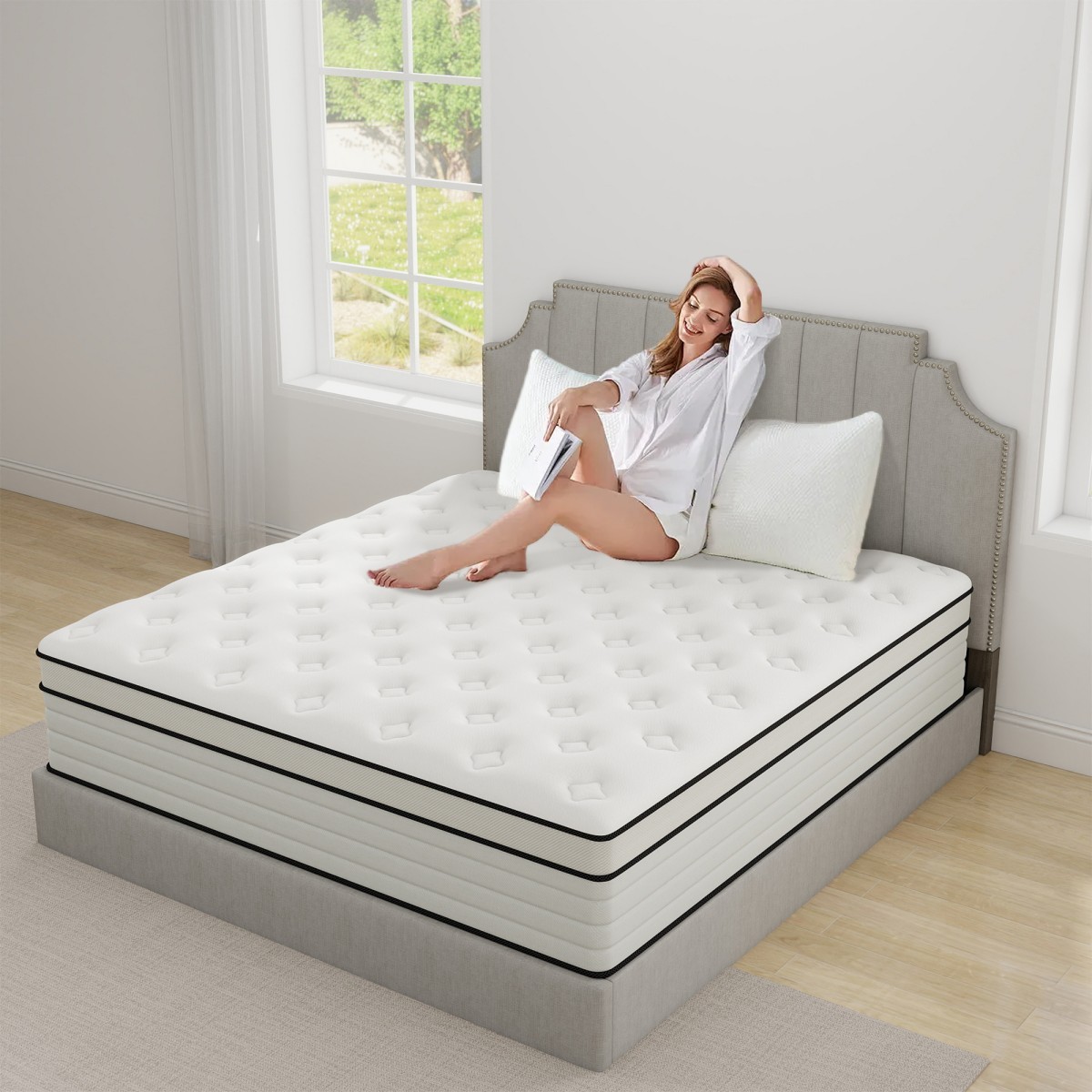 12/14 Inch Hybrid Mattress Gel Memory Foam Spring Twin Full Queen King in a Box