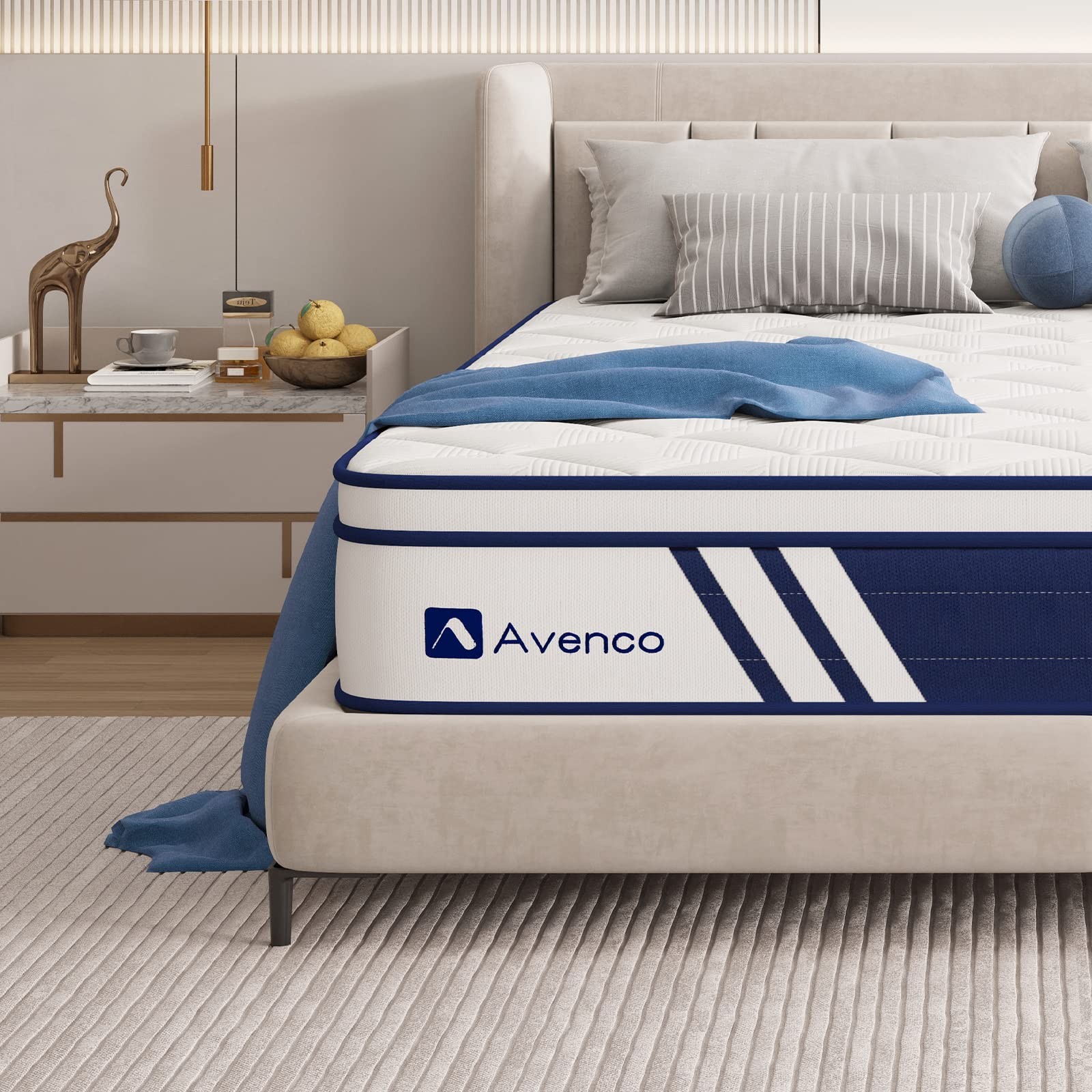 Full Size Mattress 12 Inch, Full Hybrid Mattress in a with Memory Foam & Indi…