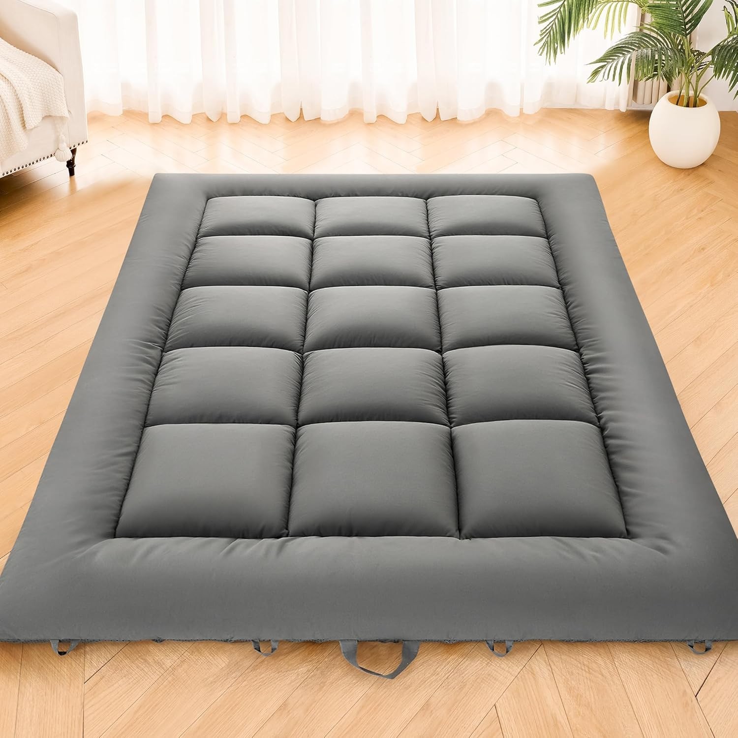 Queen Japanese Floor Mattress – Foldable Futon with Memory Foam Comfort