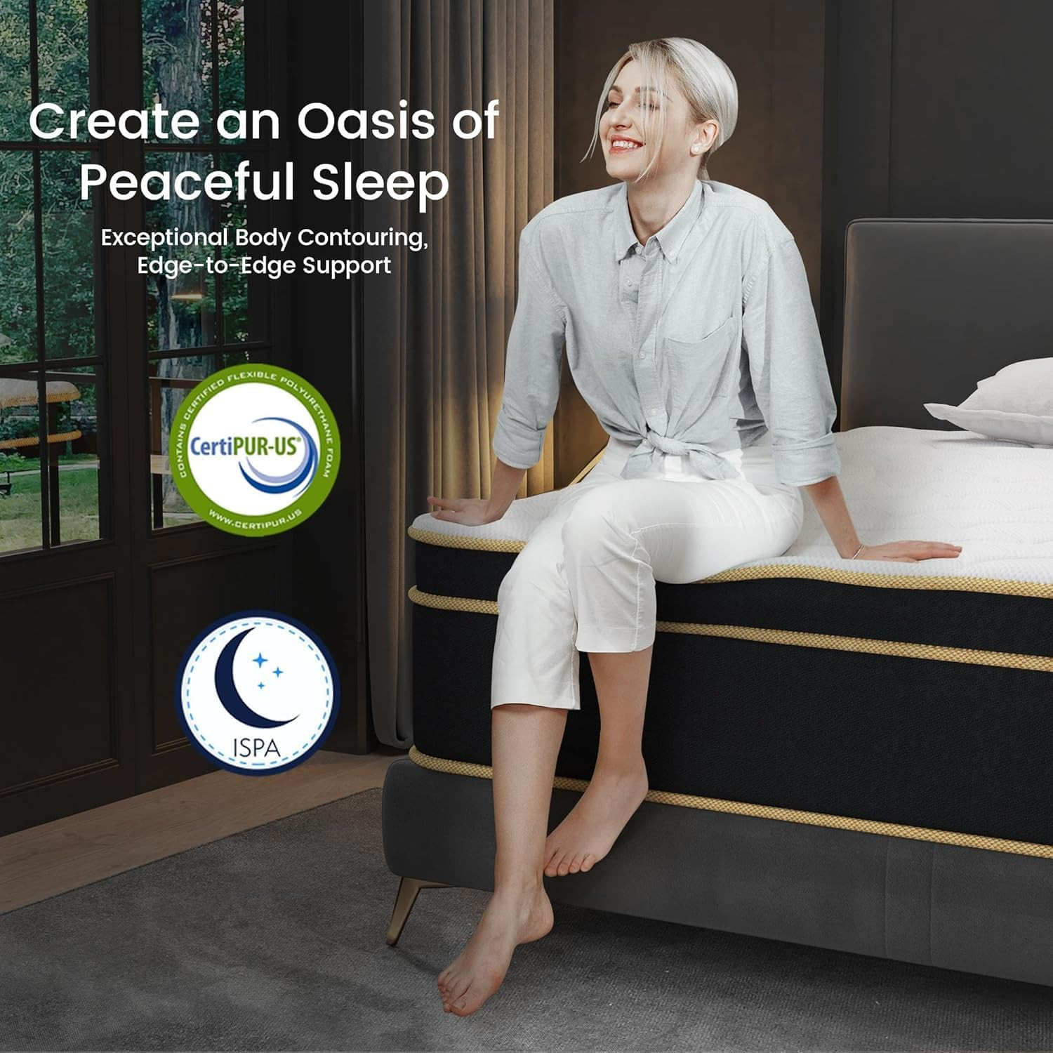 12″ Gel Memory Foam Hybrid King Mattress – Pressure Relief & Edge Support