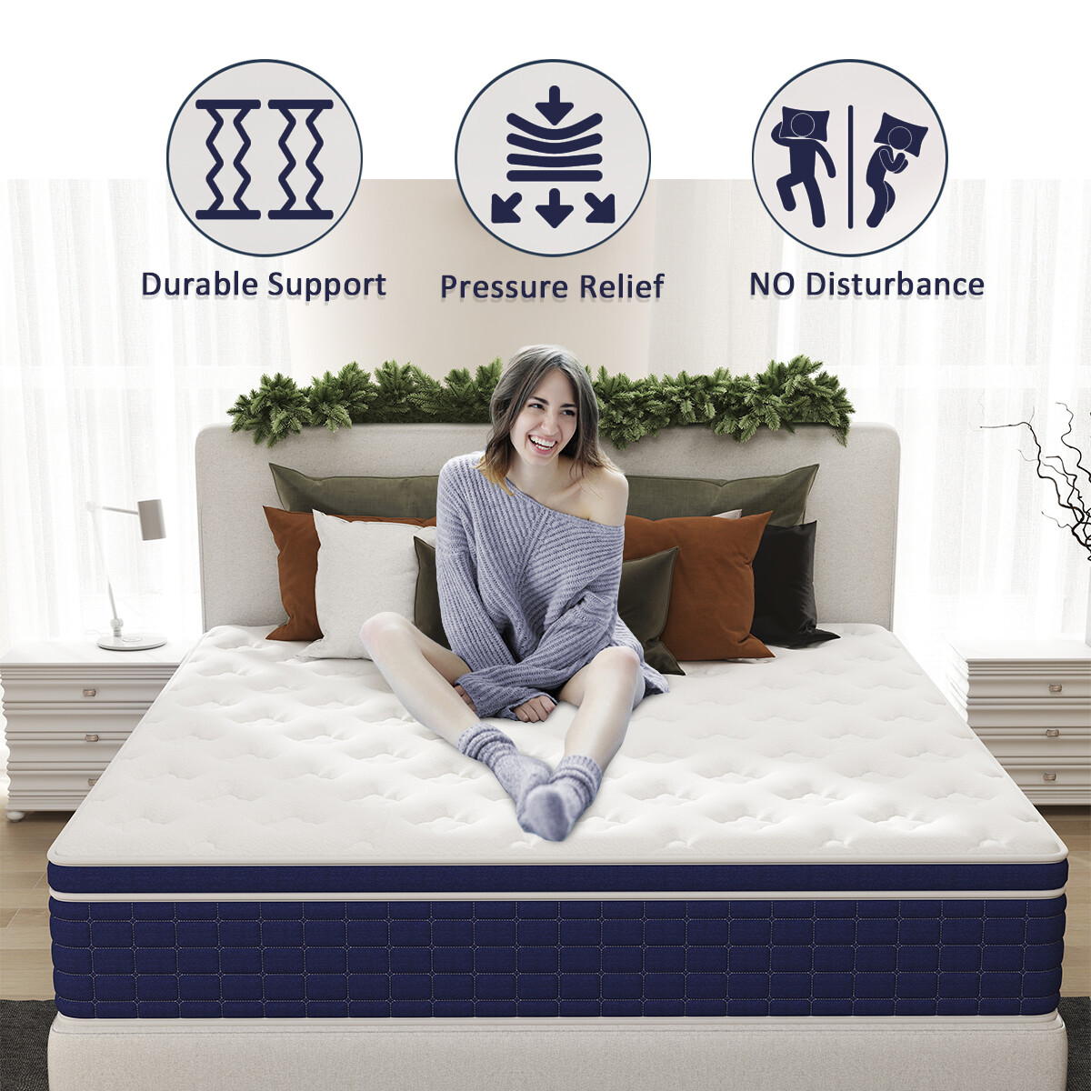 12/14 Inch Gel Memory Foam Mattress Twin Full Queen King Size Hybrid Spring Bed