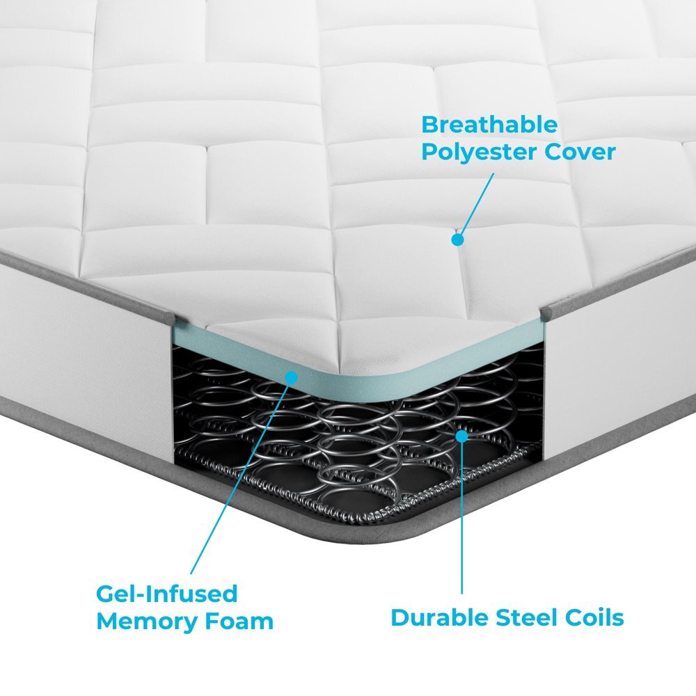 Mattress Twin Full Queen King Bed Size 6″ Gel Memory Foam Breathable Mattress