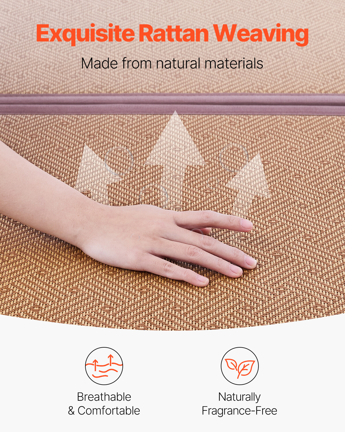 Japanese Tatami Mat 80 x 39 in Foldable Natural Rattan Tatami Mattress