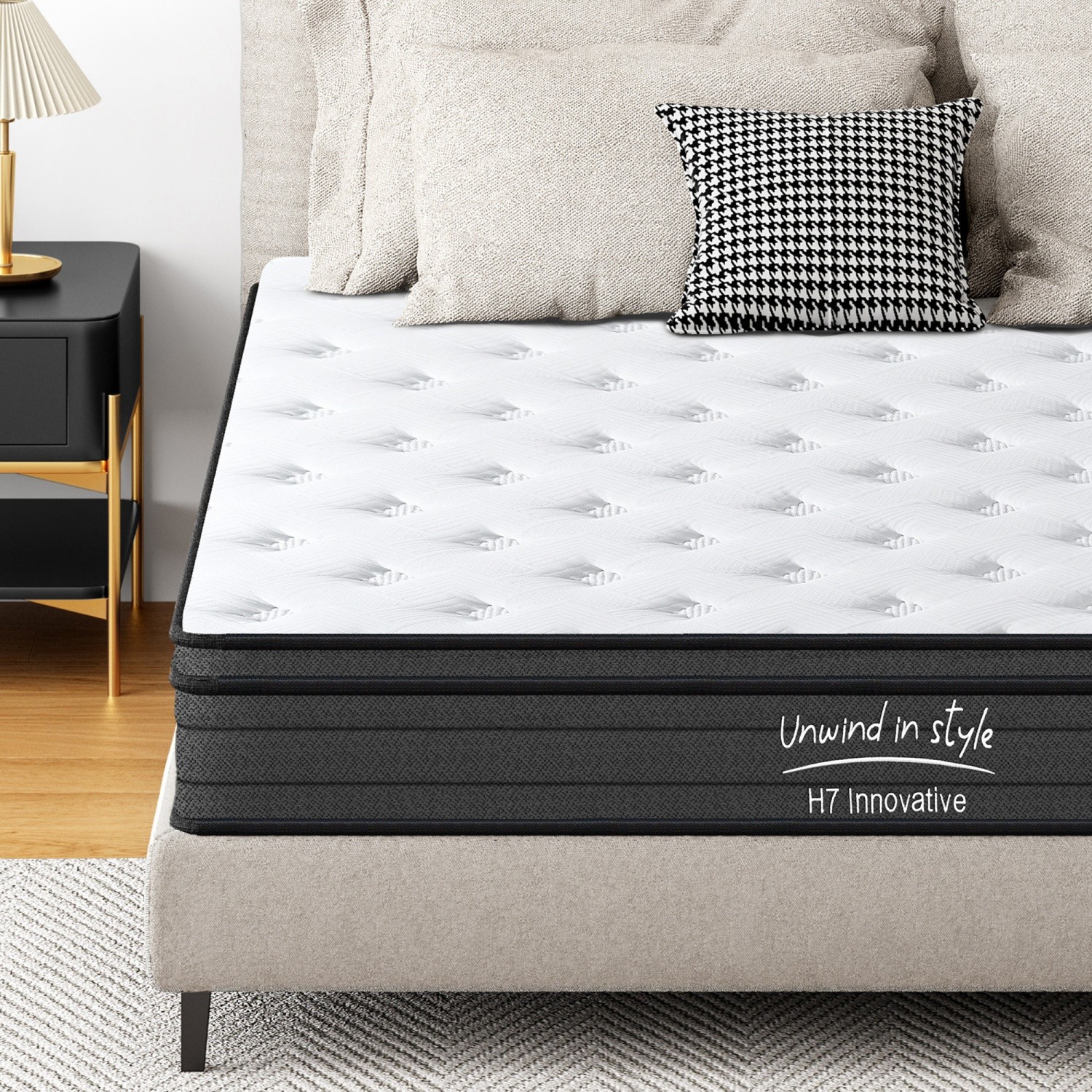 12in Queen Hybrid Medium Firm Mattress w/ Pocket Springs Memory Foam CertiPUR-US