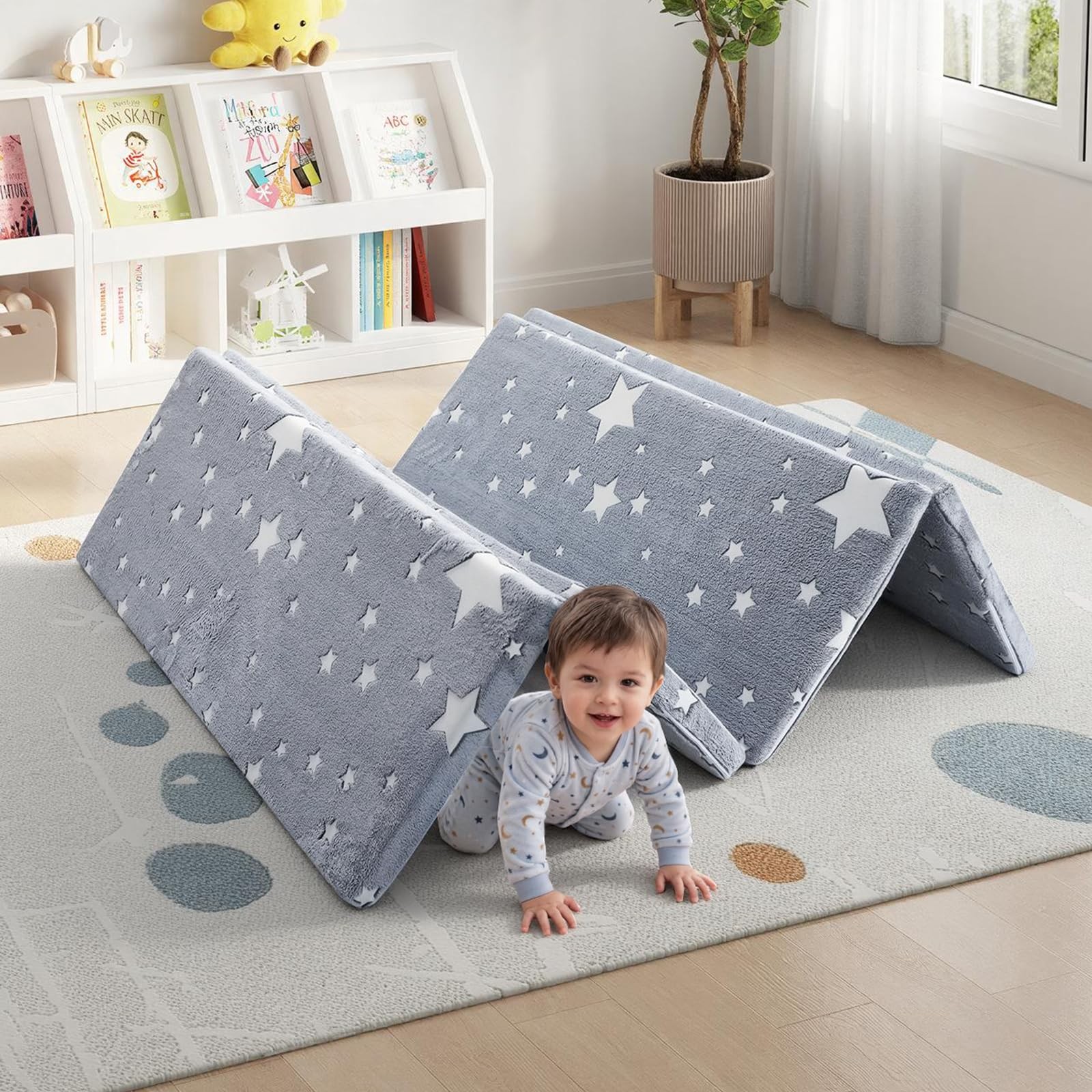 Foldable Kids Floor Mattress, Play Mat Muscle Mat Large 6×4 FT, Thicken Foam …