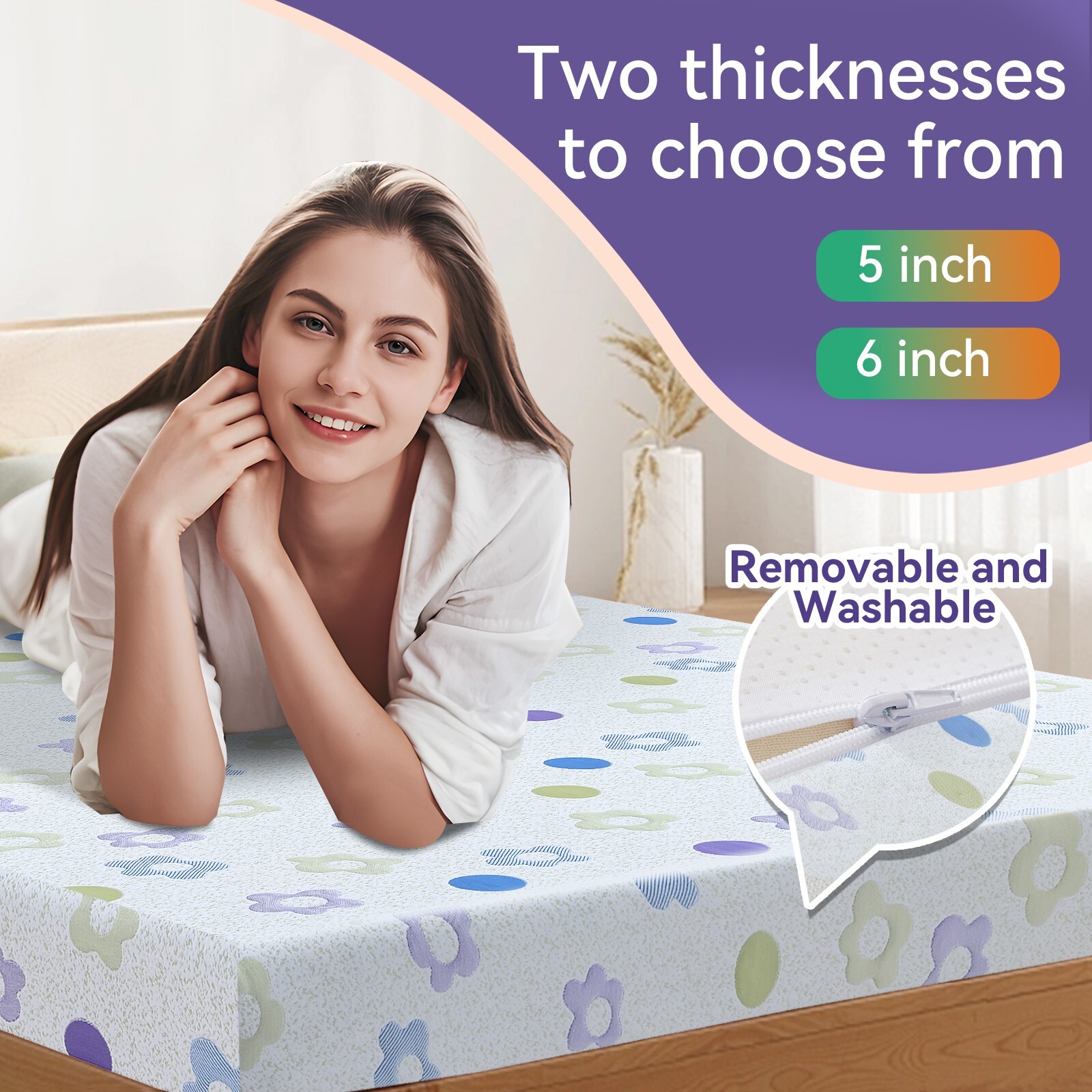 KBQ Gel Memory Foam Medium-Firm Mattress for Pressure Relief Twin Txl Full Queen
