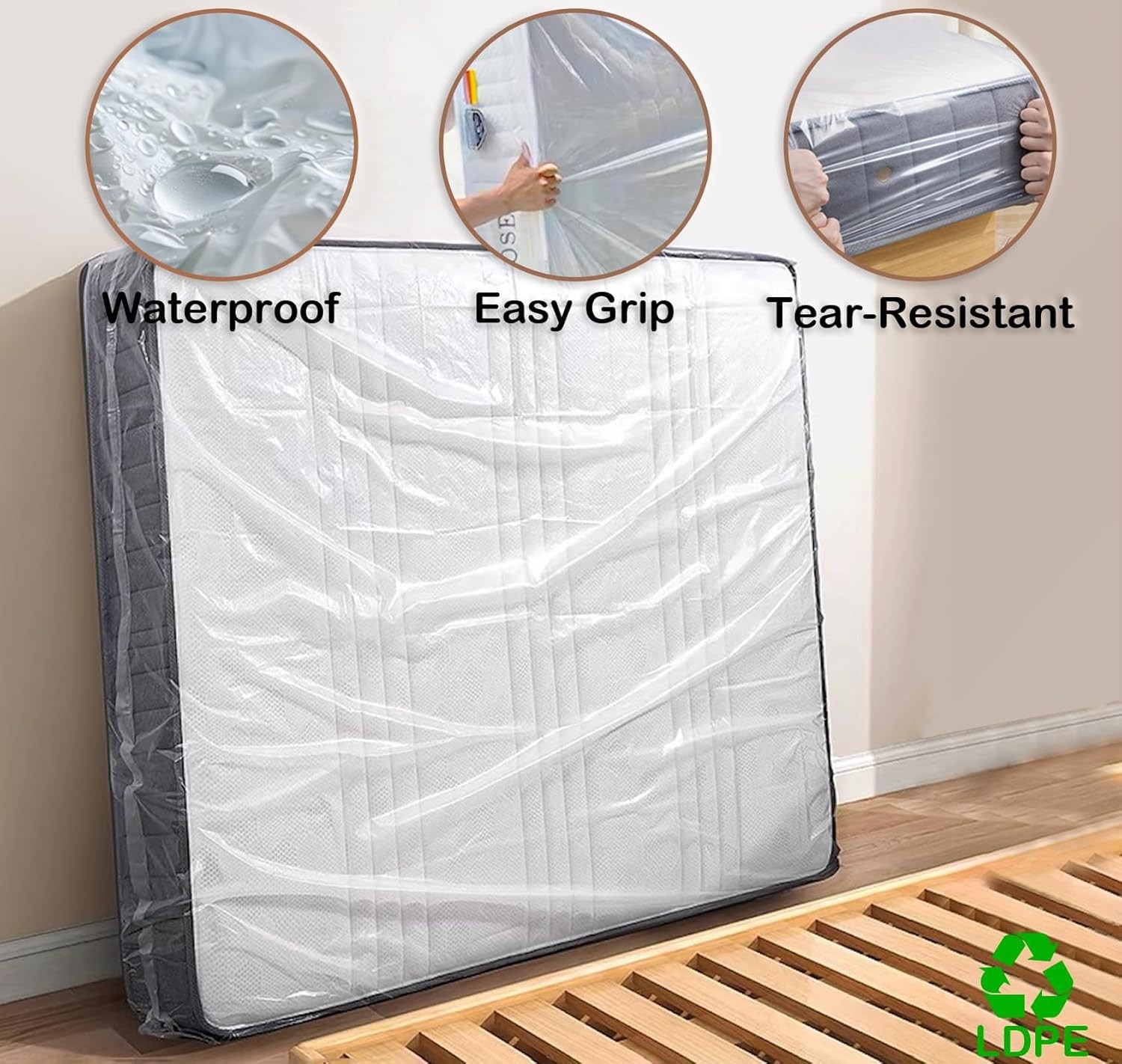 Protective Mattress Cover for Full/Twin XL – Waterproof with Clear Polyethylene