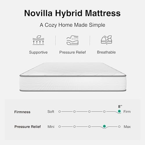 Twin XL Hybrid Mattress – 8 Inch Comfy Support, Pocket Springs, Motion Isolation