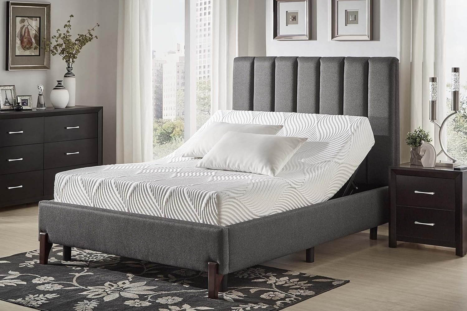 Nocturne 10″ Gel Memory Foam Mattress – California King, White