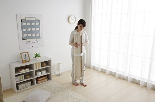 IRIS PLAZA Folding Slat Mat, Roll-up, Single, Natural Paulownia