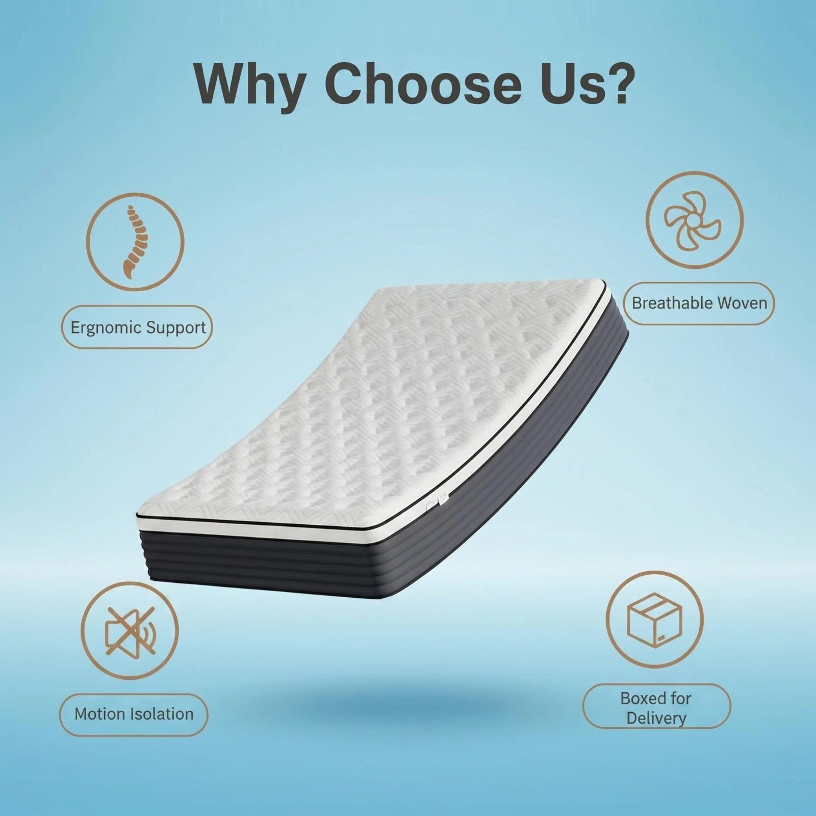 Queen Mattress 12 Inch Hybrid Memory Foam Pocket Spring Medium Firm in Box