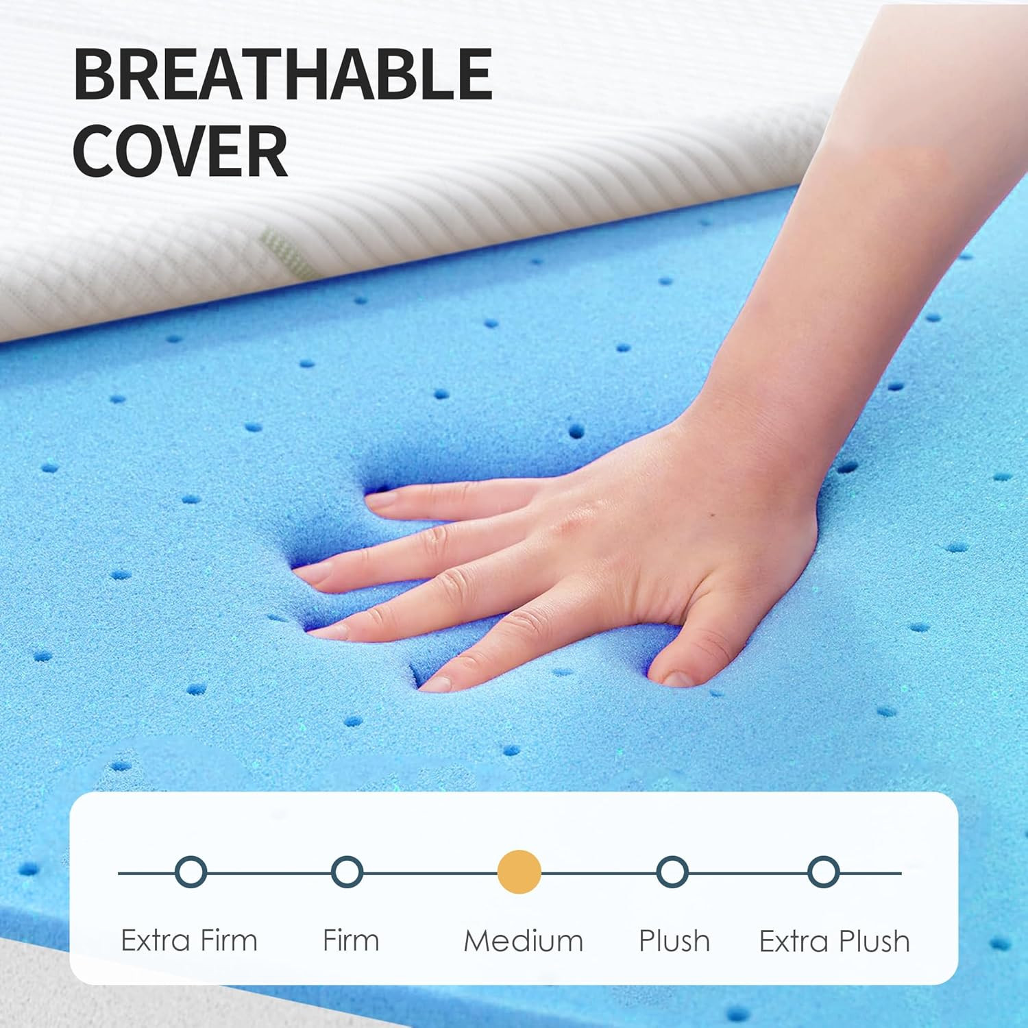 4 Inch Gel Memory Foam Mattress Full Size Soft Cushion with Removable Cover