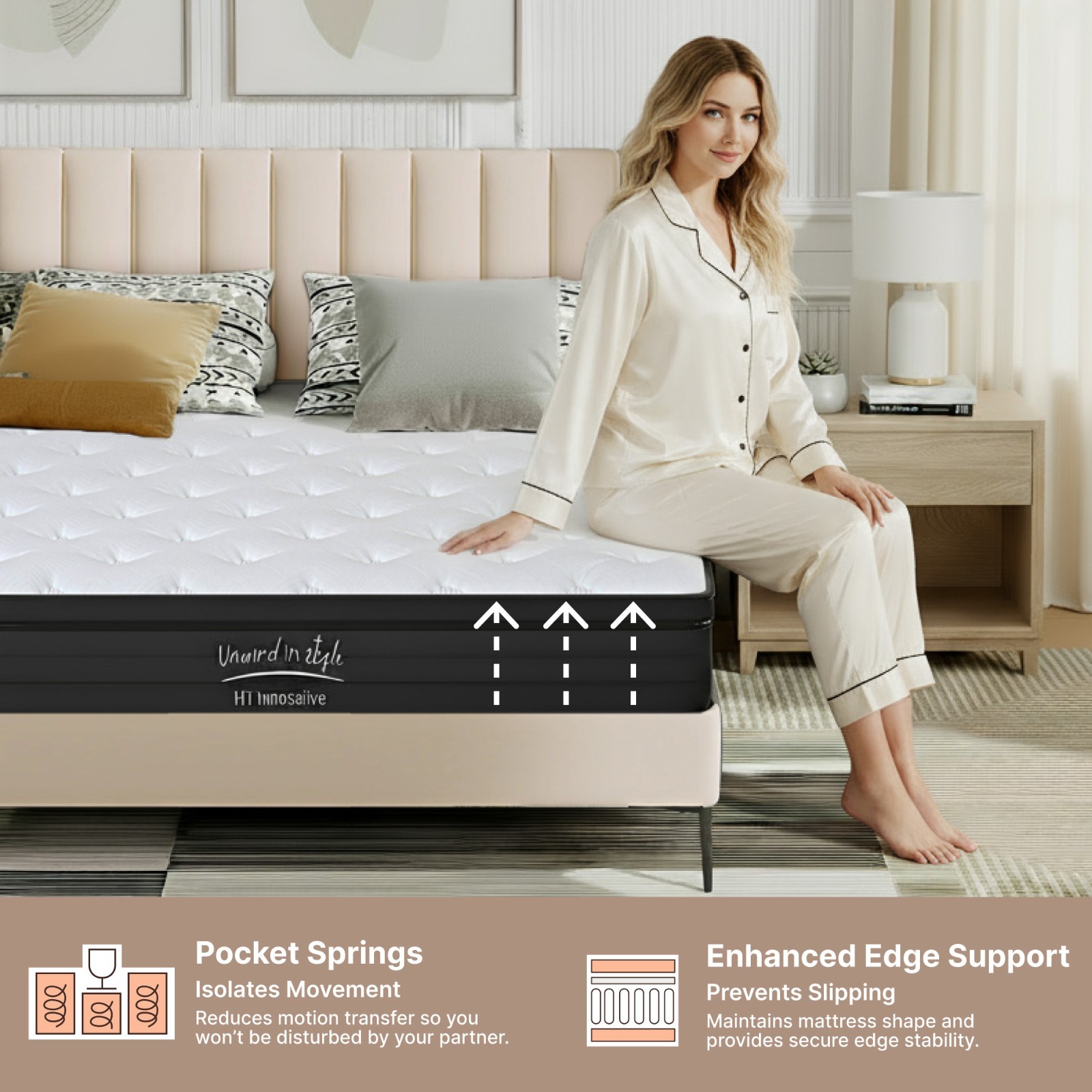 CHITA 5-Zone Pocket Spring Hybrid Mattress with Gel Memory Foam ( Medium Soft)
