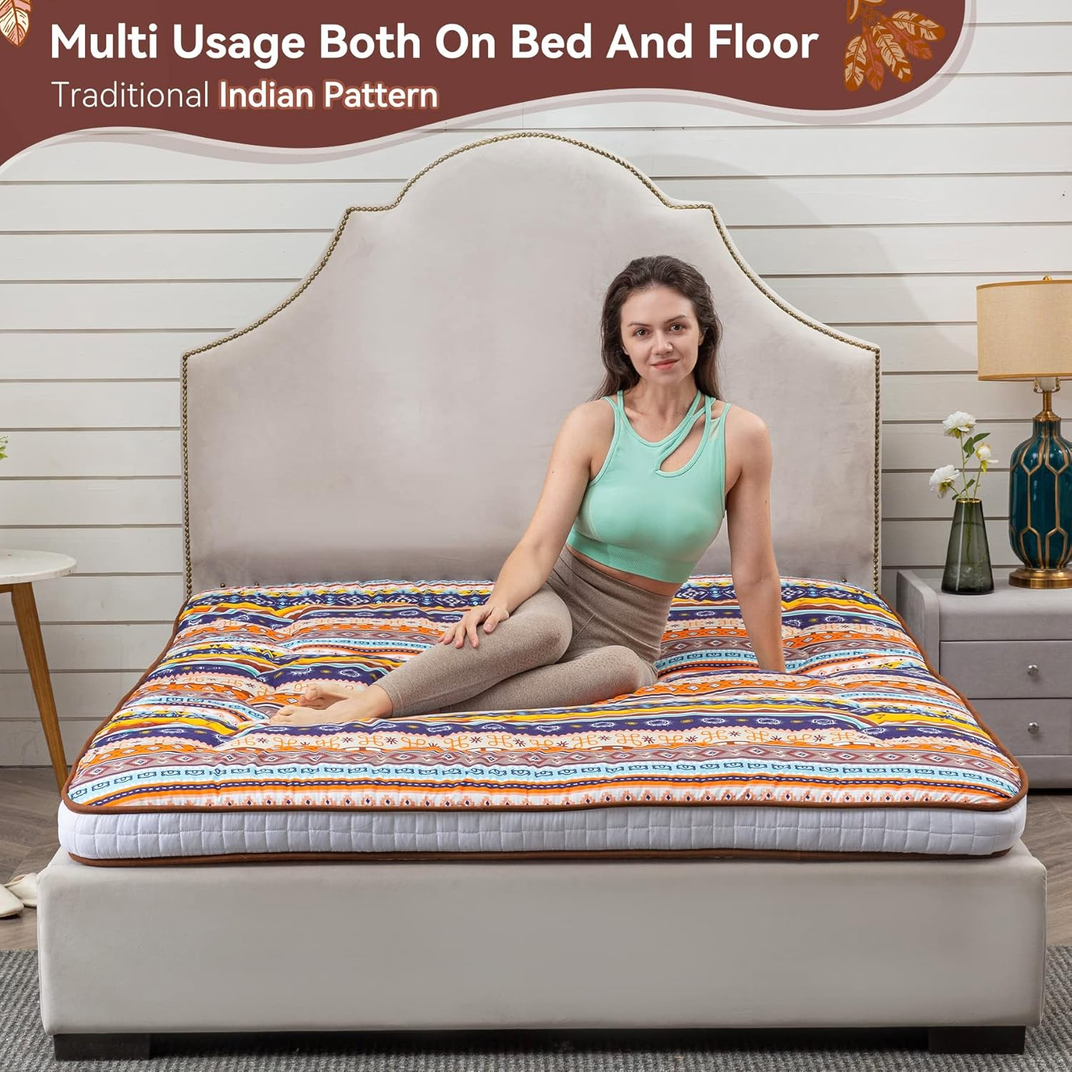 Extra Thick Japanese Futon Mattress – Roll Up Bed Topper for Guests & Travel