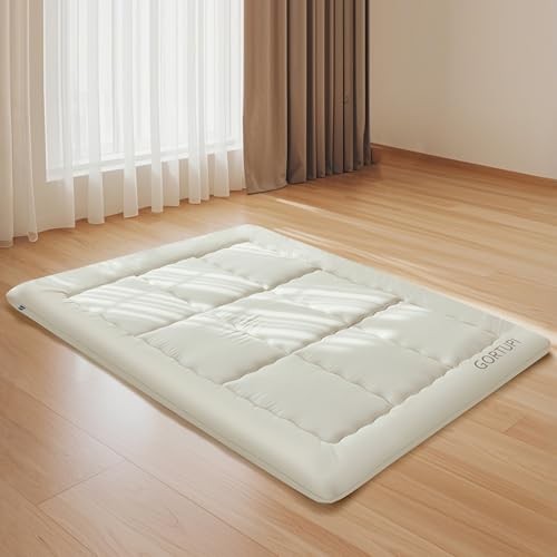 Japanese Floor Futon Foldable Futon Mattress for Floor Full Beige-a-no Cover