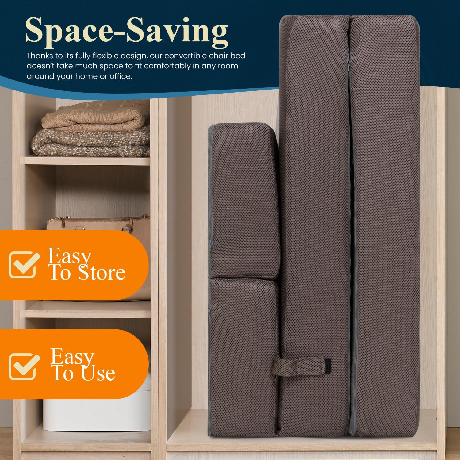 Premium Tri-Fold Mattress by | Folding Foam Mattress Sofa Bed with Washable C…